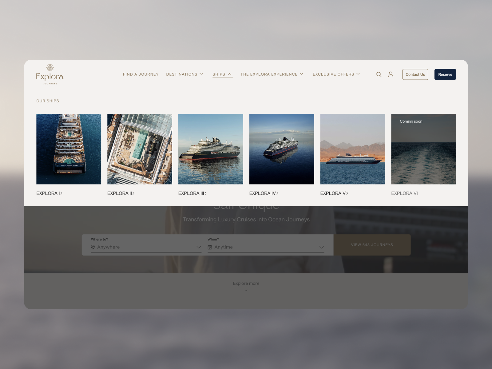 Explora Journeys Navigation