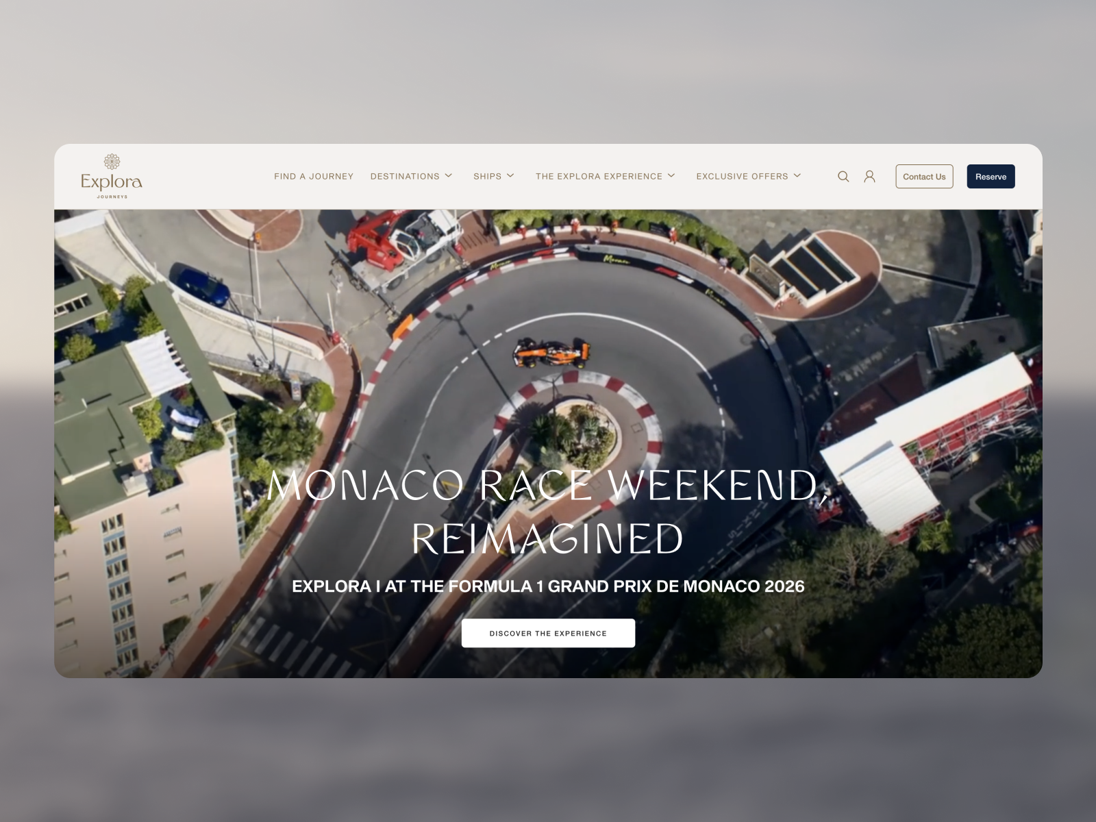 Explora Journeys F1 Microsite