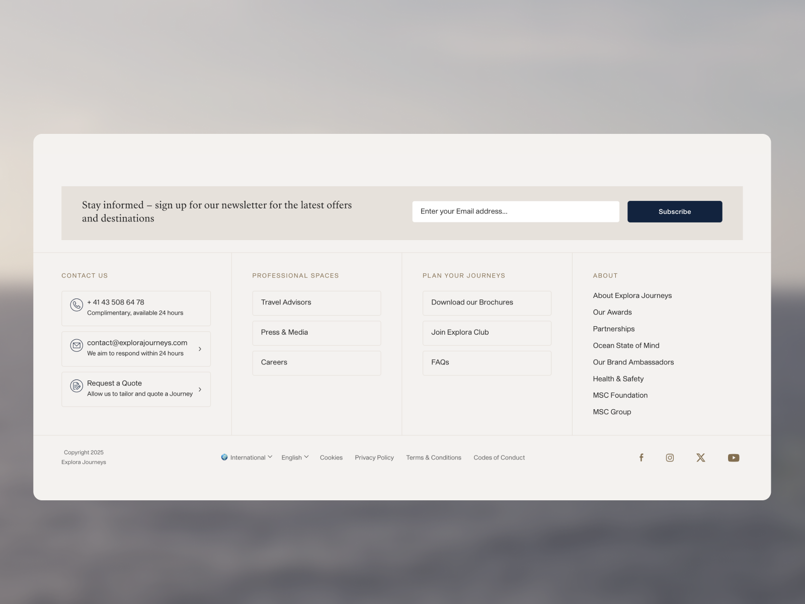 Explora Journeys Footer