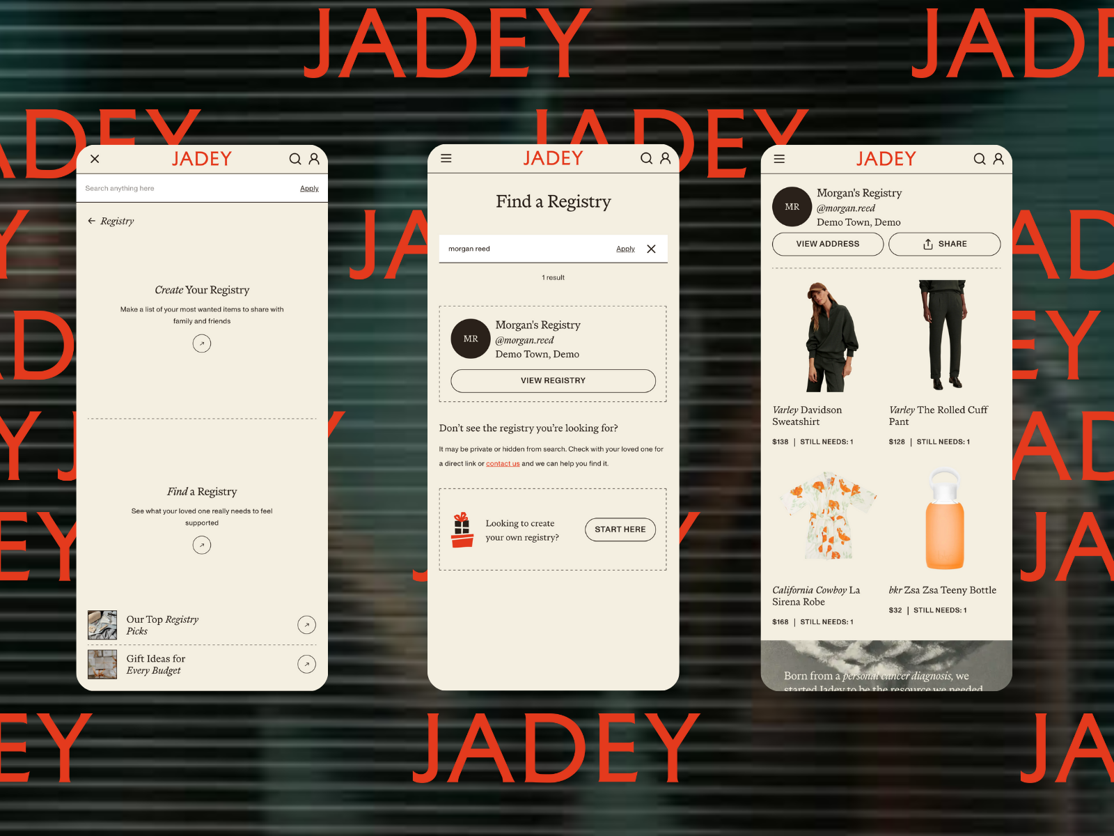 Jadey "Find your Registry"