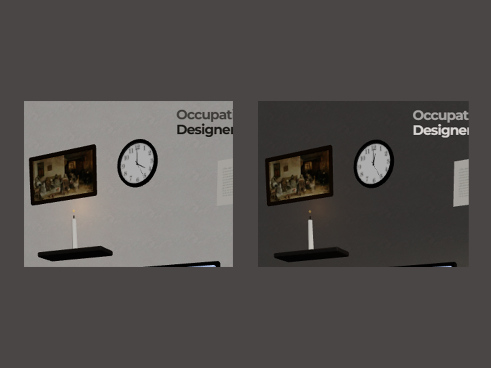 Clock time change in darkmode