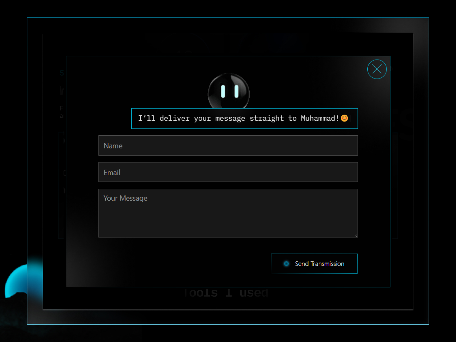 Contact Modal — Emotional Orb Interaction