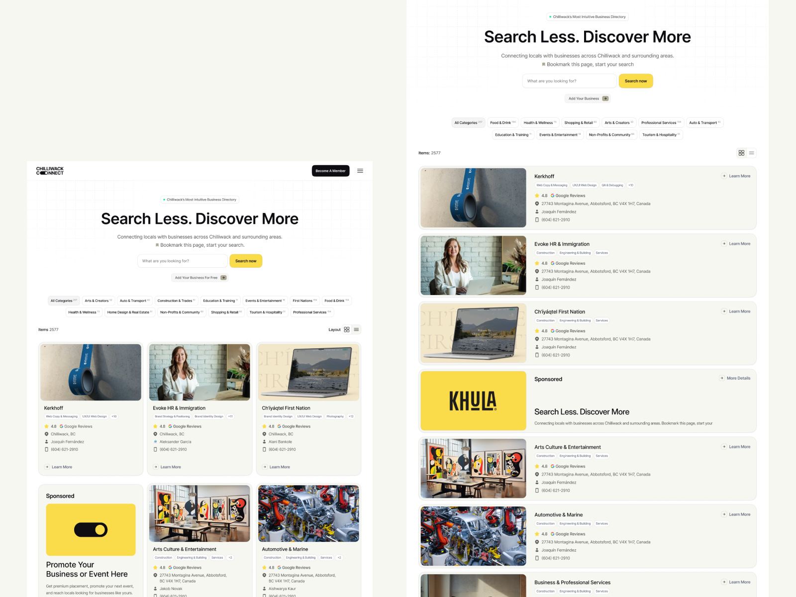 Switch between grid view & list view