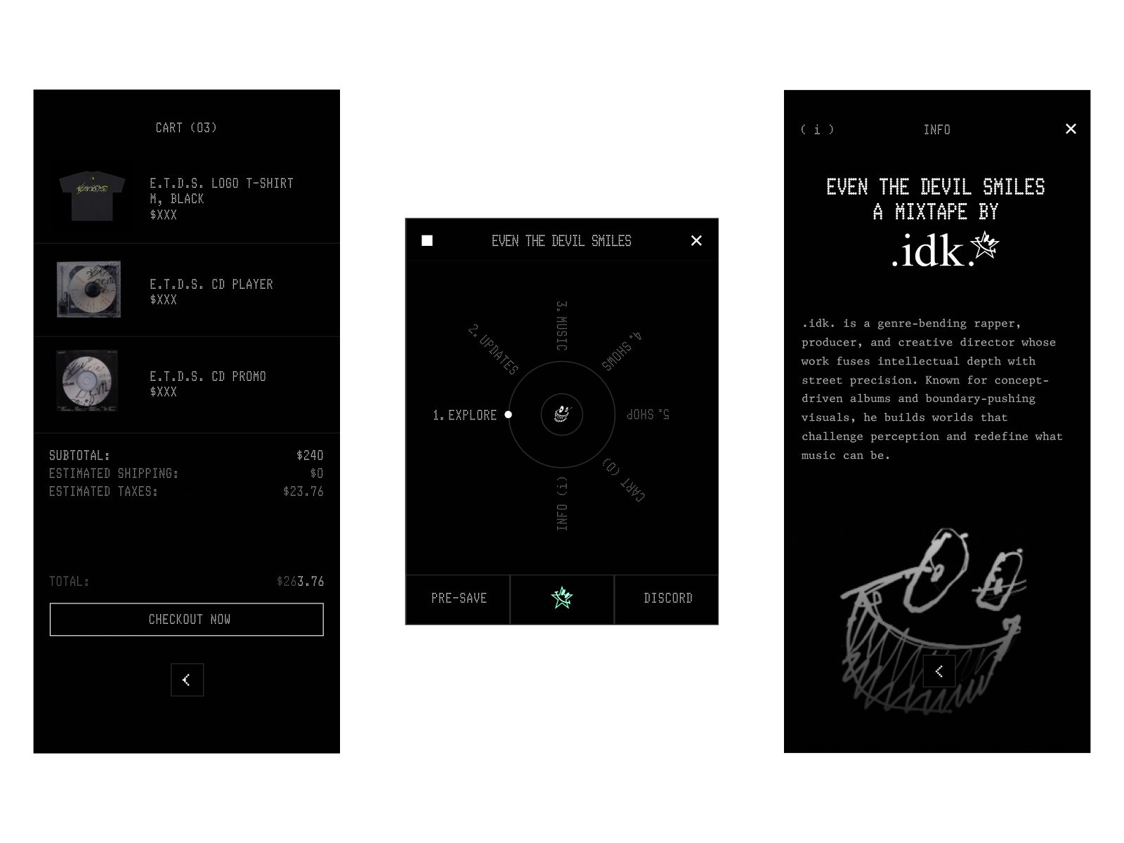 EVEN THE DEVIL SMILES MENU