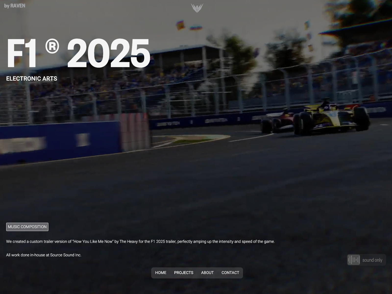 Video to sound only view on project page with different audio track