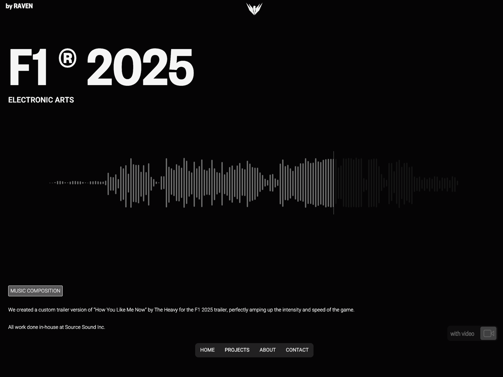 Video to sound only view on project page with different audio track