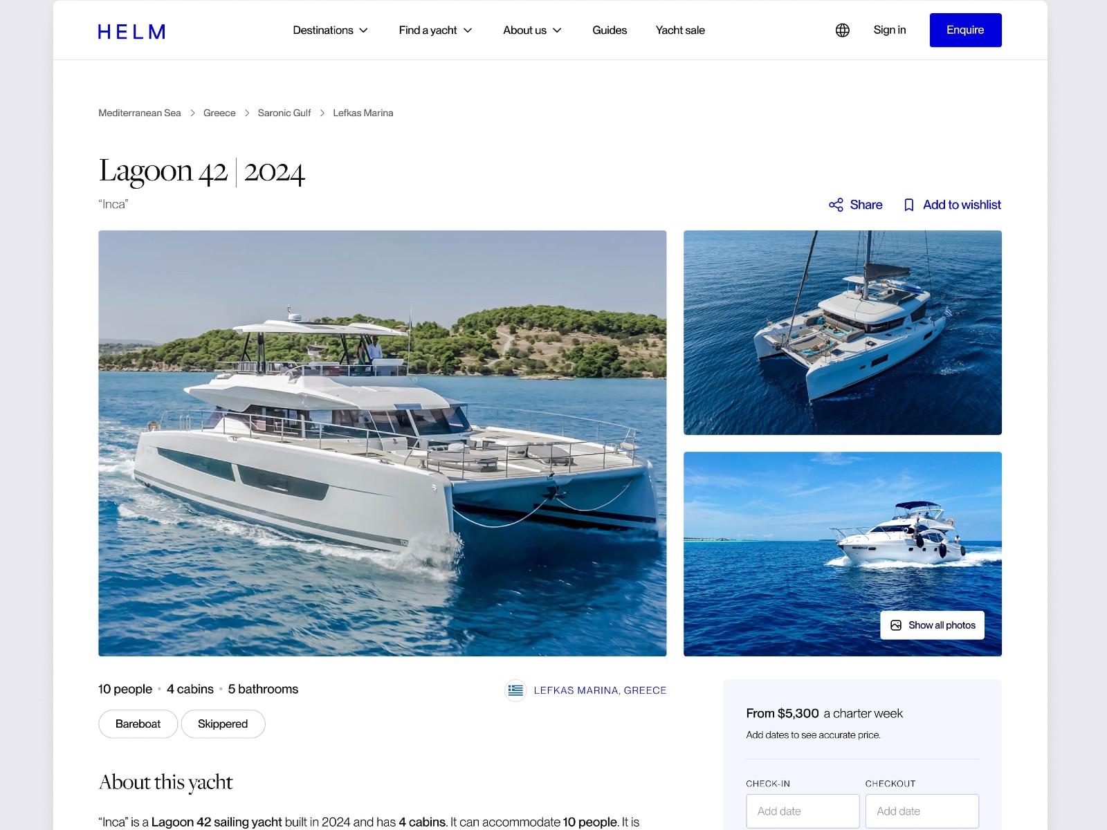 SINGLE YACHT PAGE