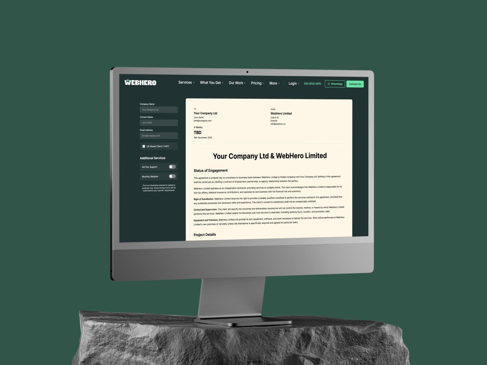 A handy tool surfacing our contract in a...