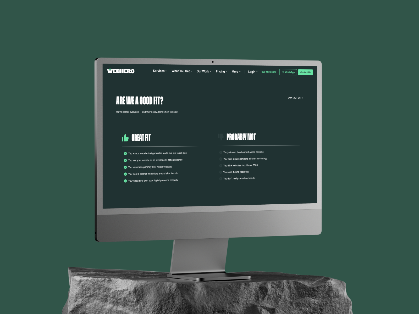 Content that communicates who we are, what we do, who we're for and answers questions businesses actually ask... and not been afraid to answer them.