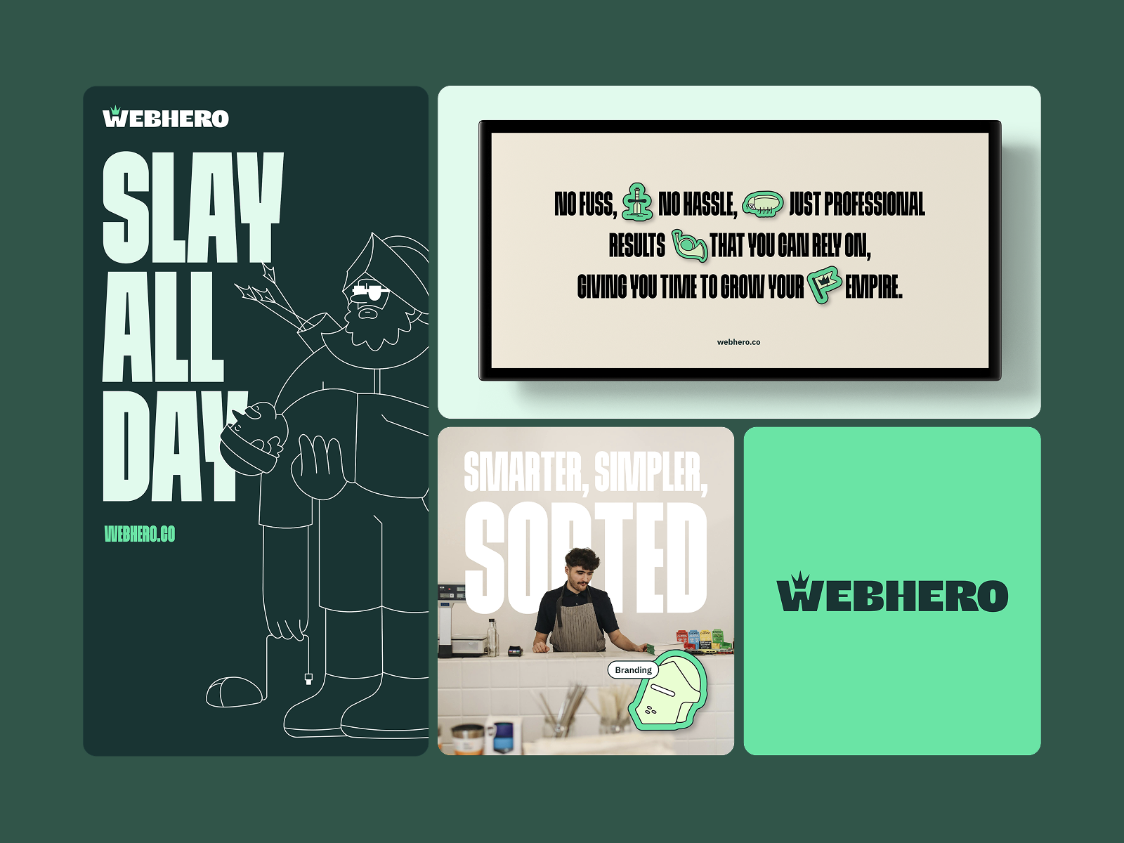 Branding that positions the client as the ruler, a strategic leader focused on the bigger picture, while Web Hero steps in as the loyal knight, handling the front-line digital battles.