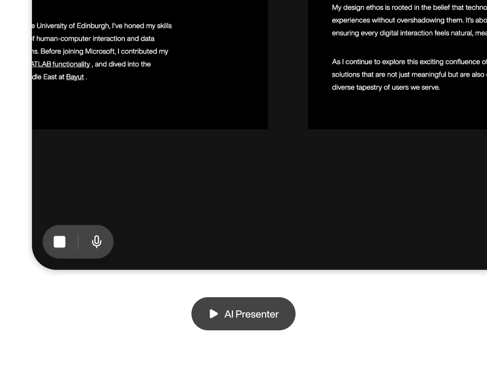 AI Presenter – Portfolio presented by an...