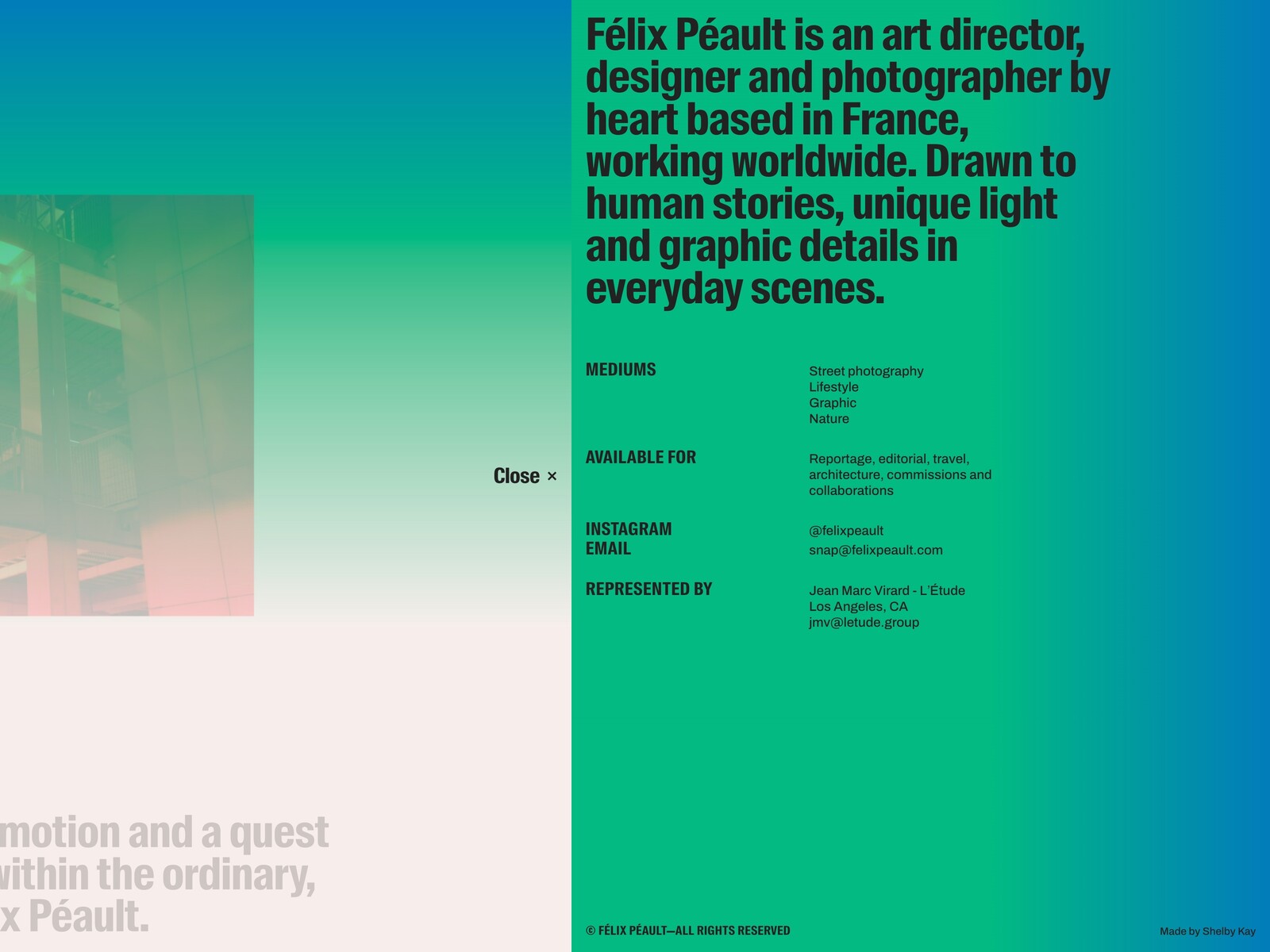 Sliding Info panel with push effect