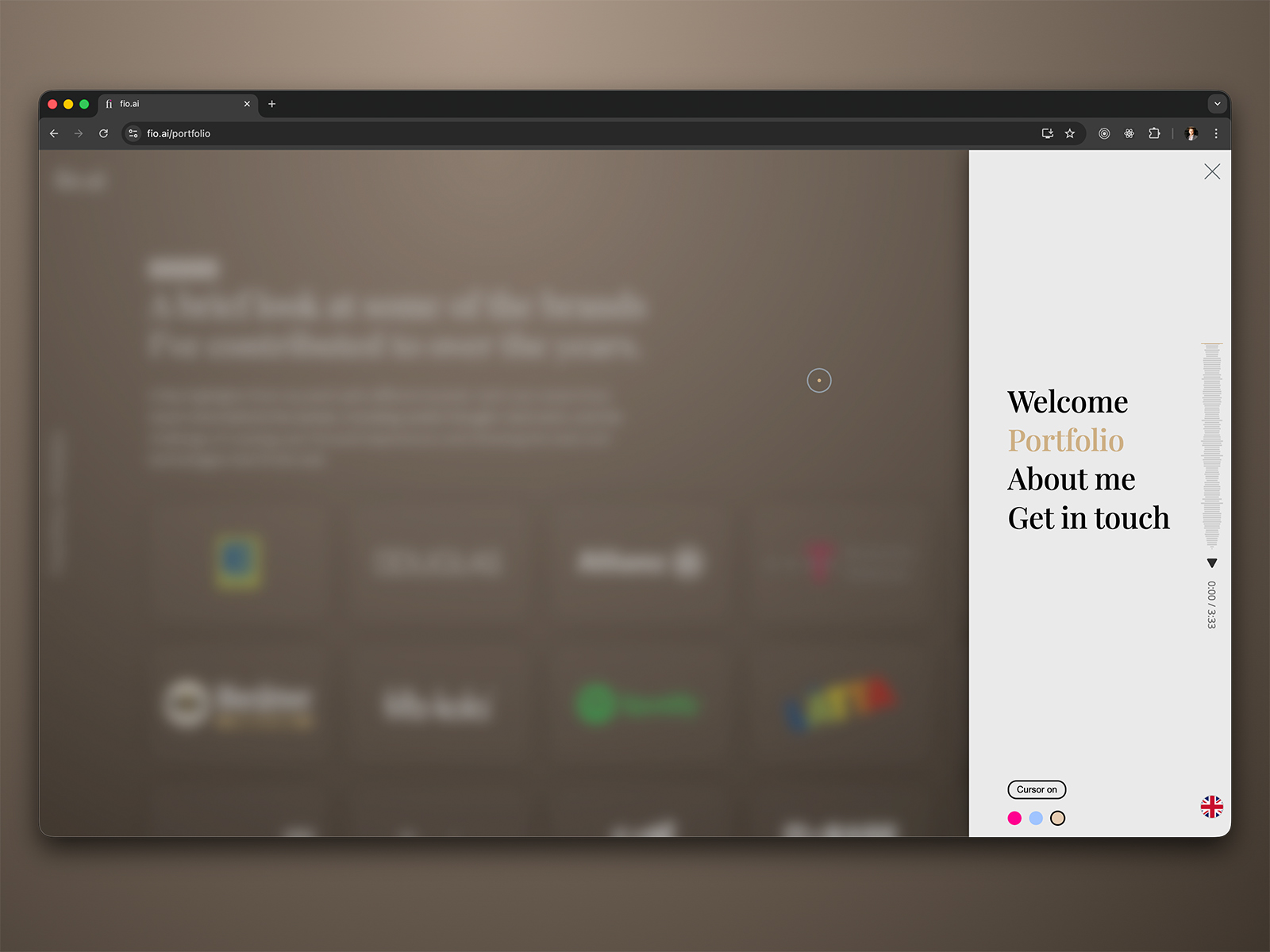 The sidebar lets users personalize the experience...