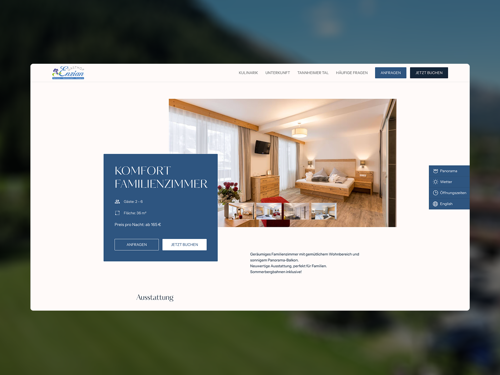 Room overview with gallery & 360° panorama