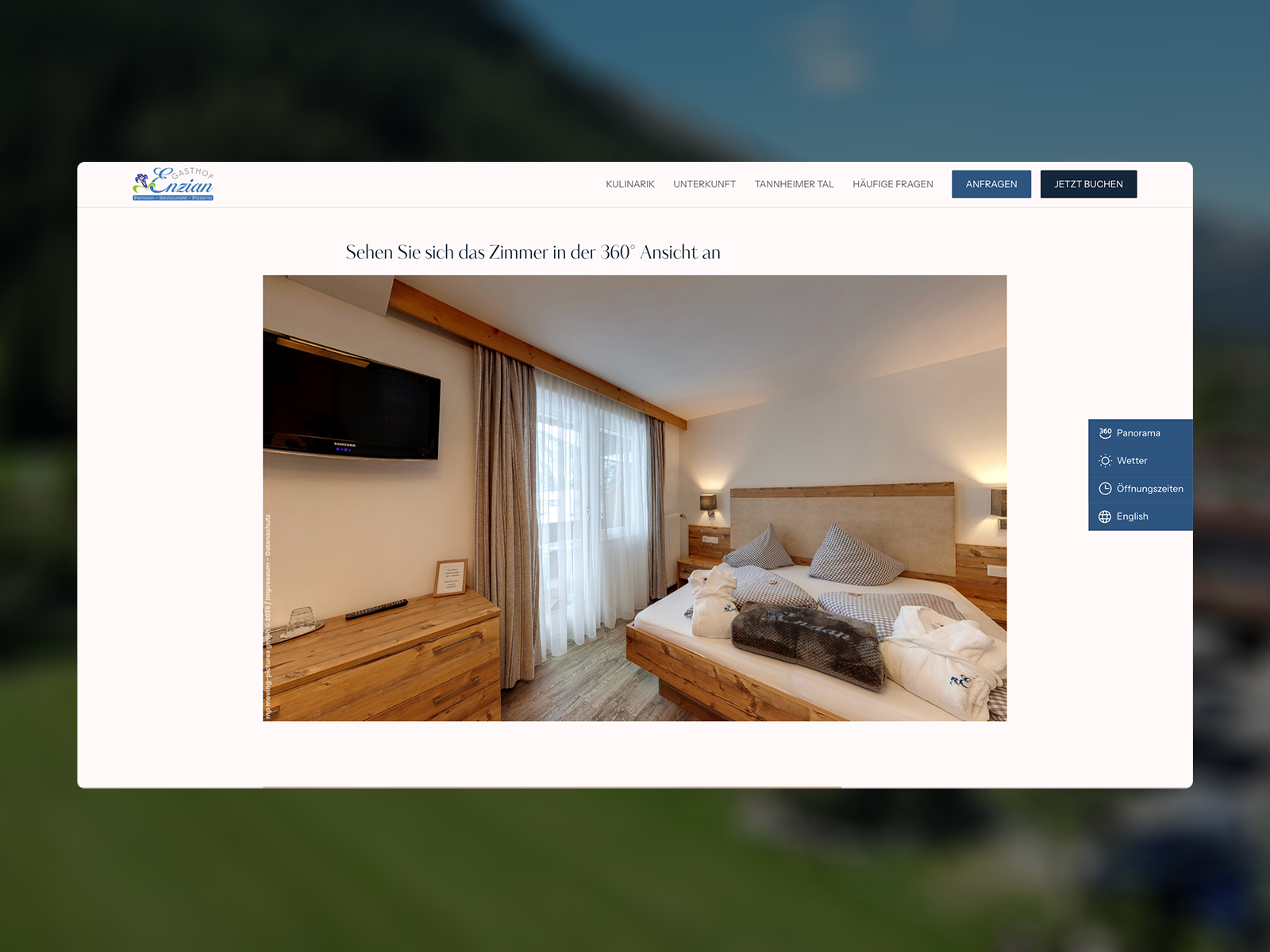 Room overview with gallery & 360° panorama