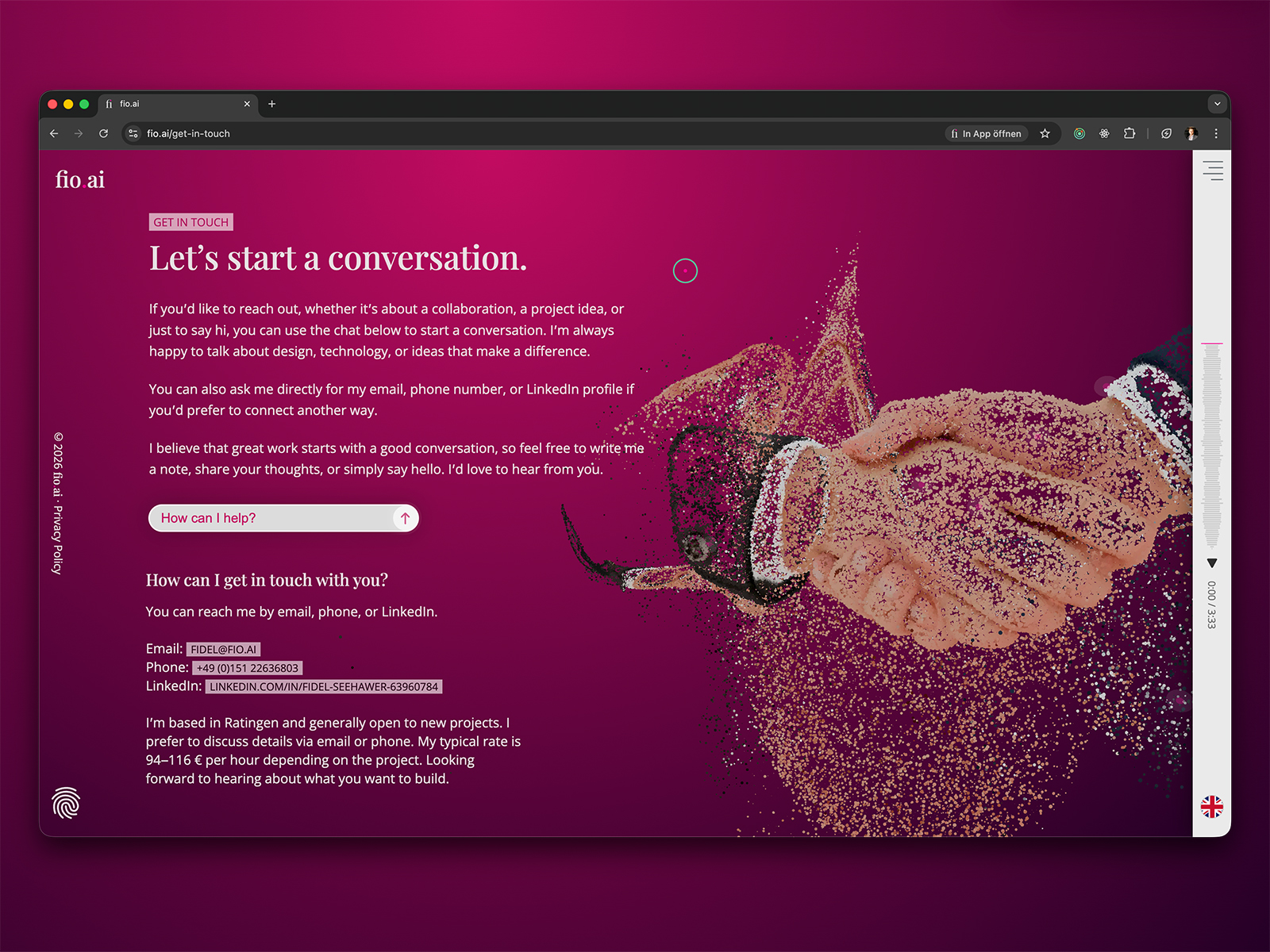 Ask me anything using the input field and...