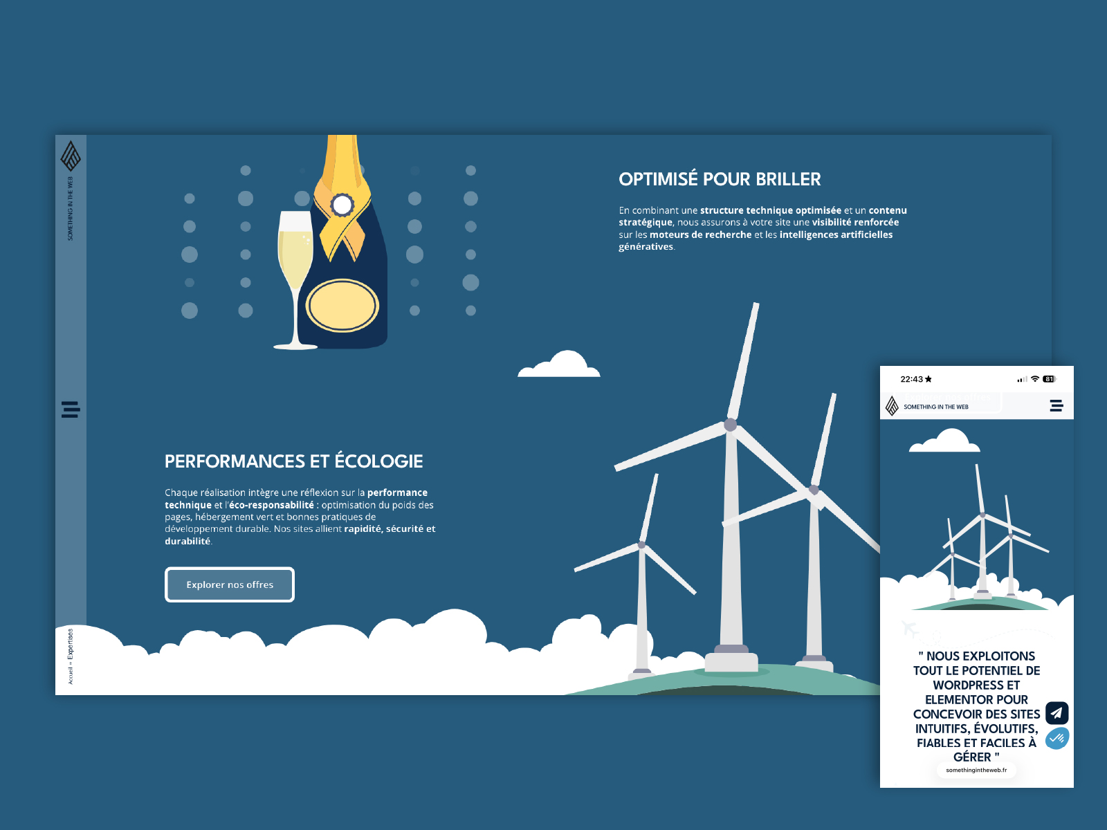 Wind turbine animation on scroll