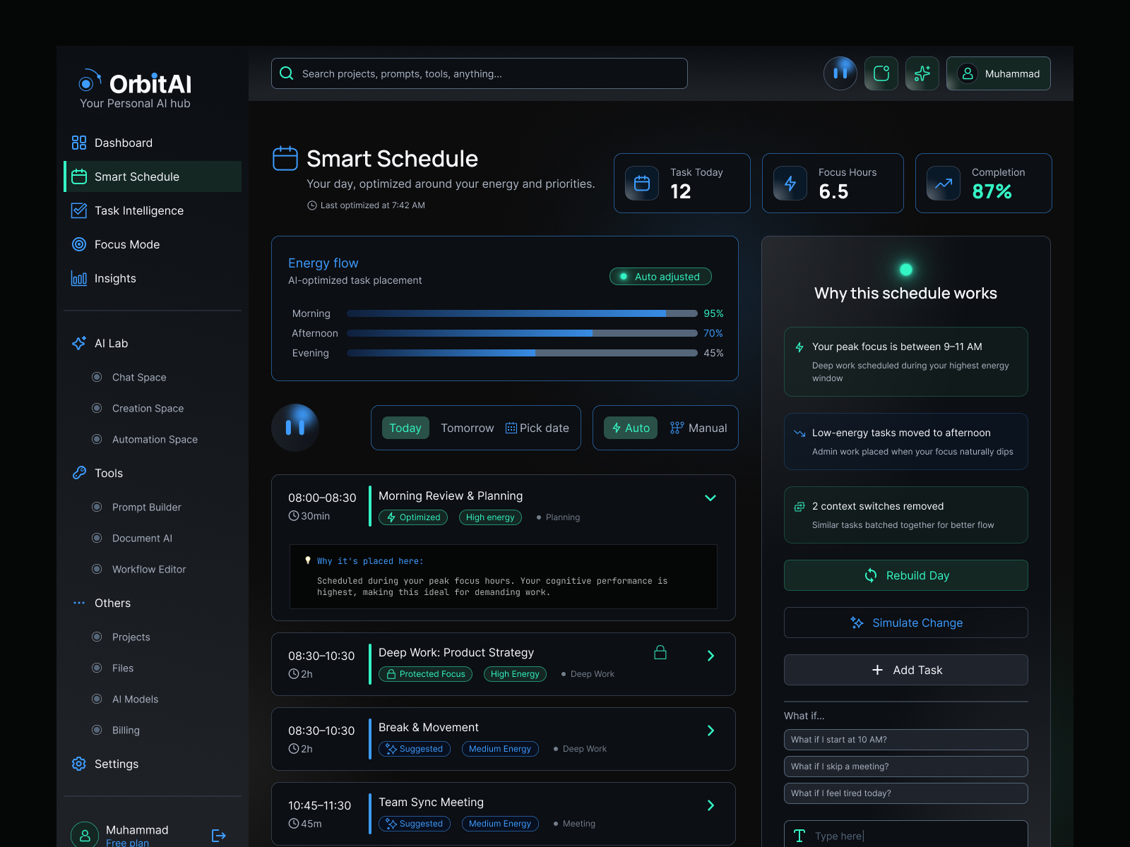 Core Feature - Smart Schedule Screen