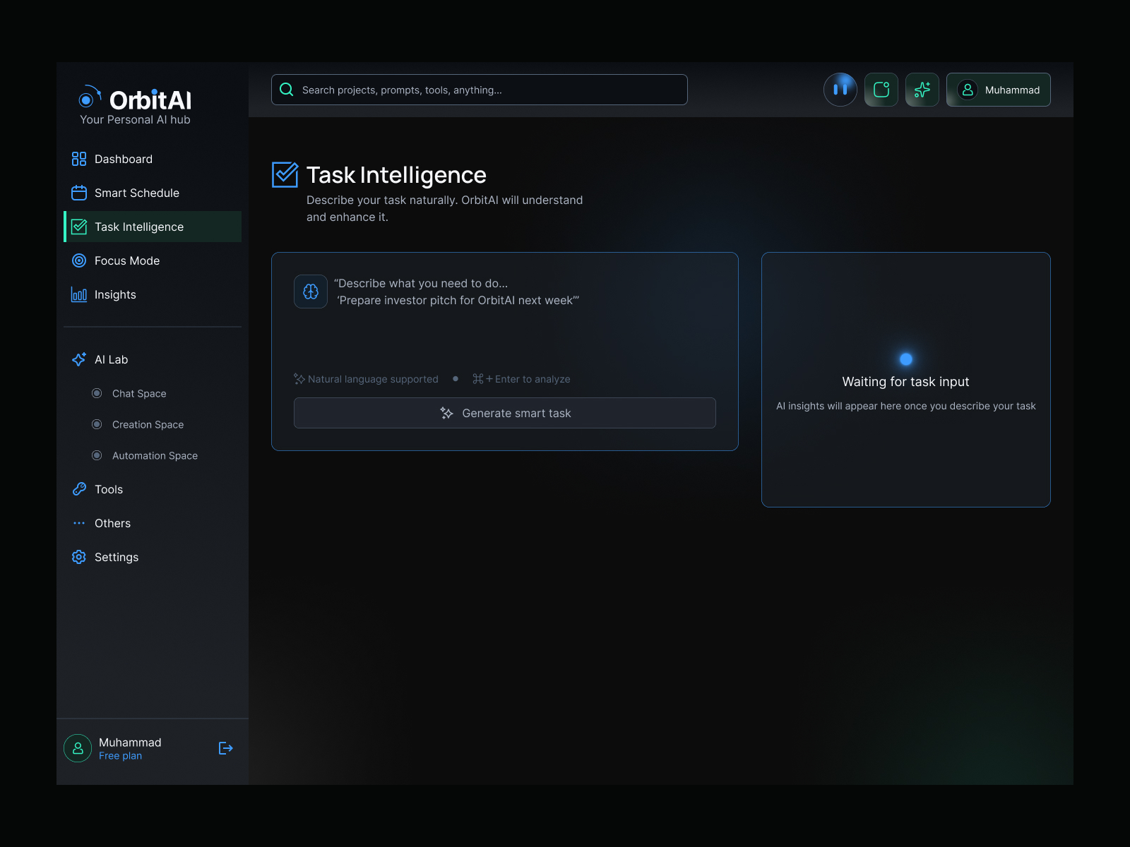 Core Feature - Task Intelligence Screen...