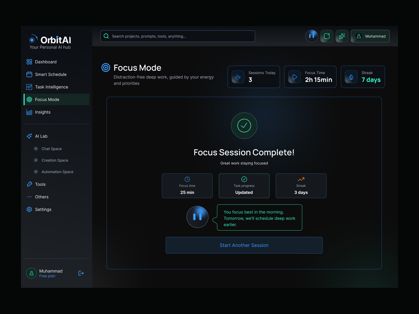 Core Feature - Focus Mode Screen