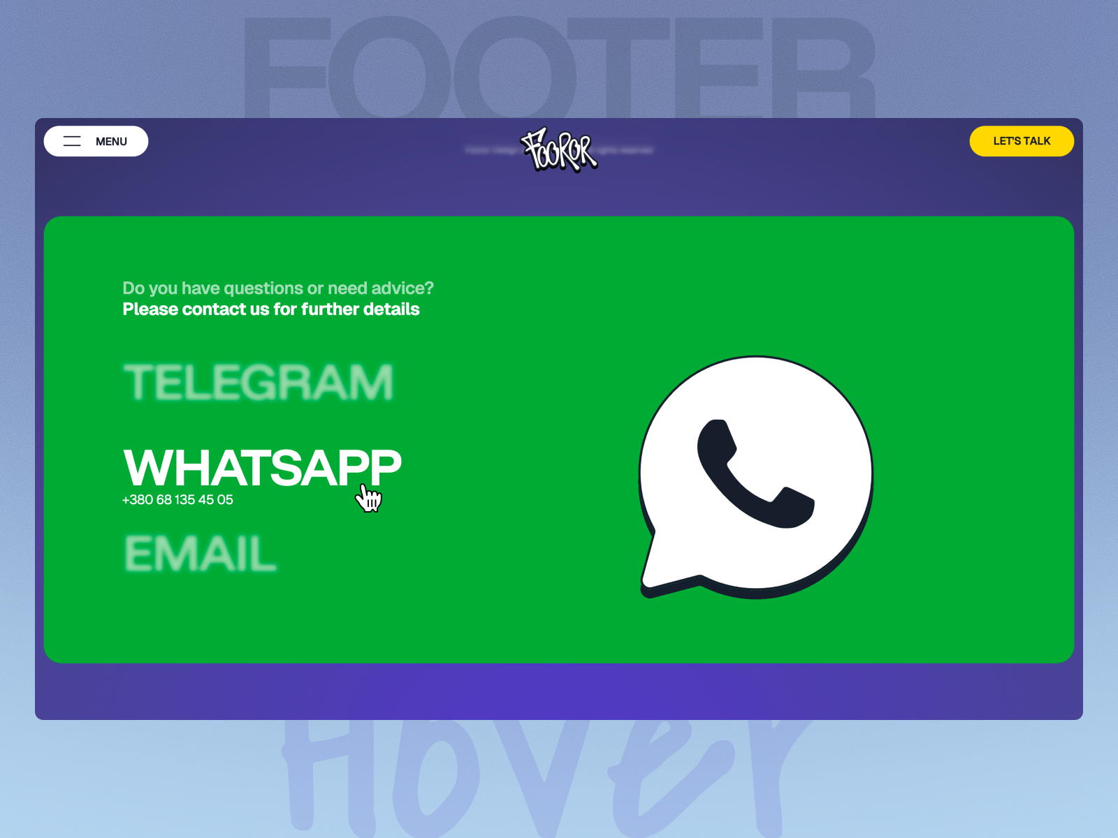 Footer Contacts Animation
