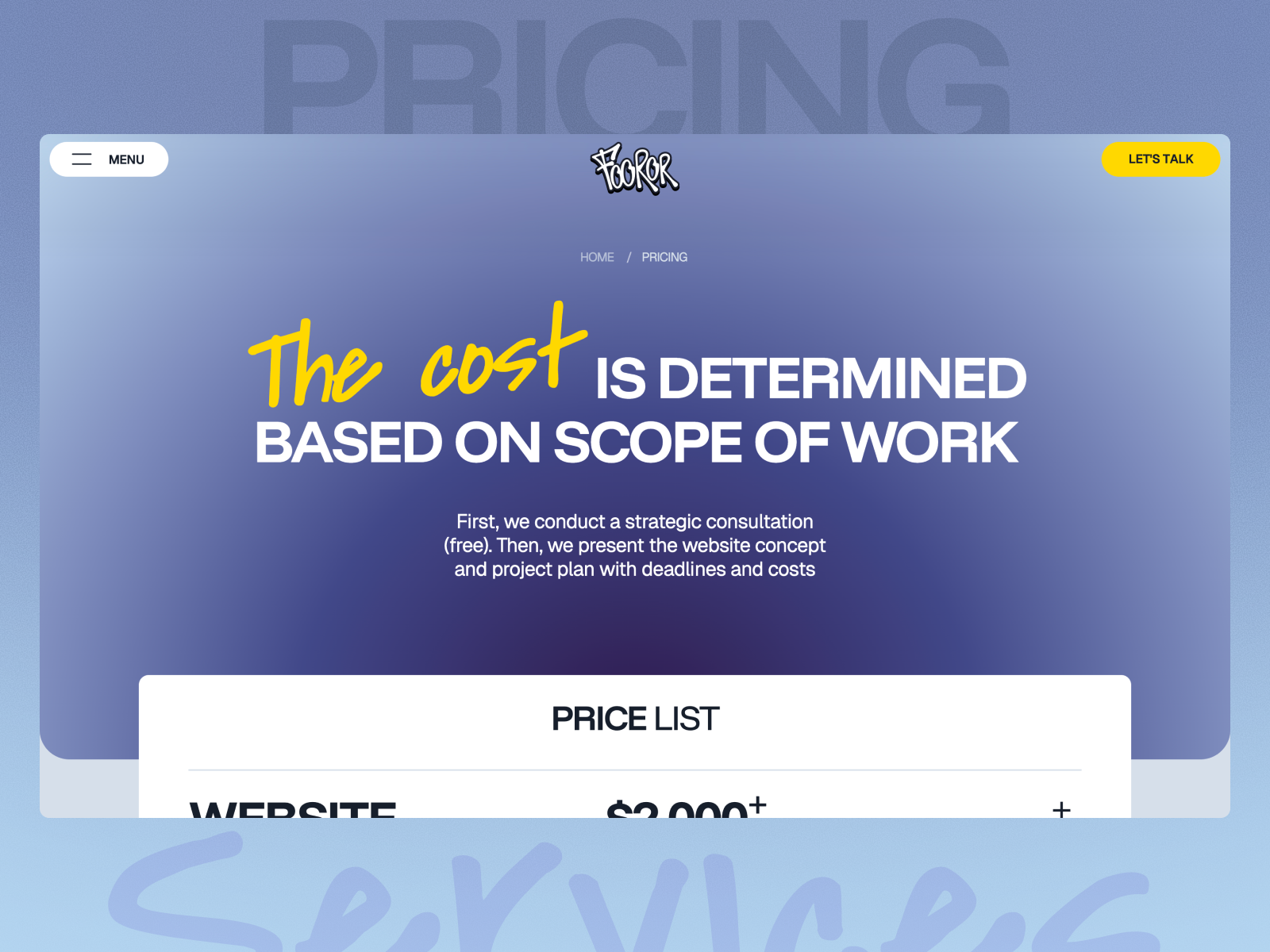Pricing Page