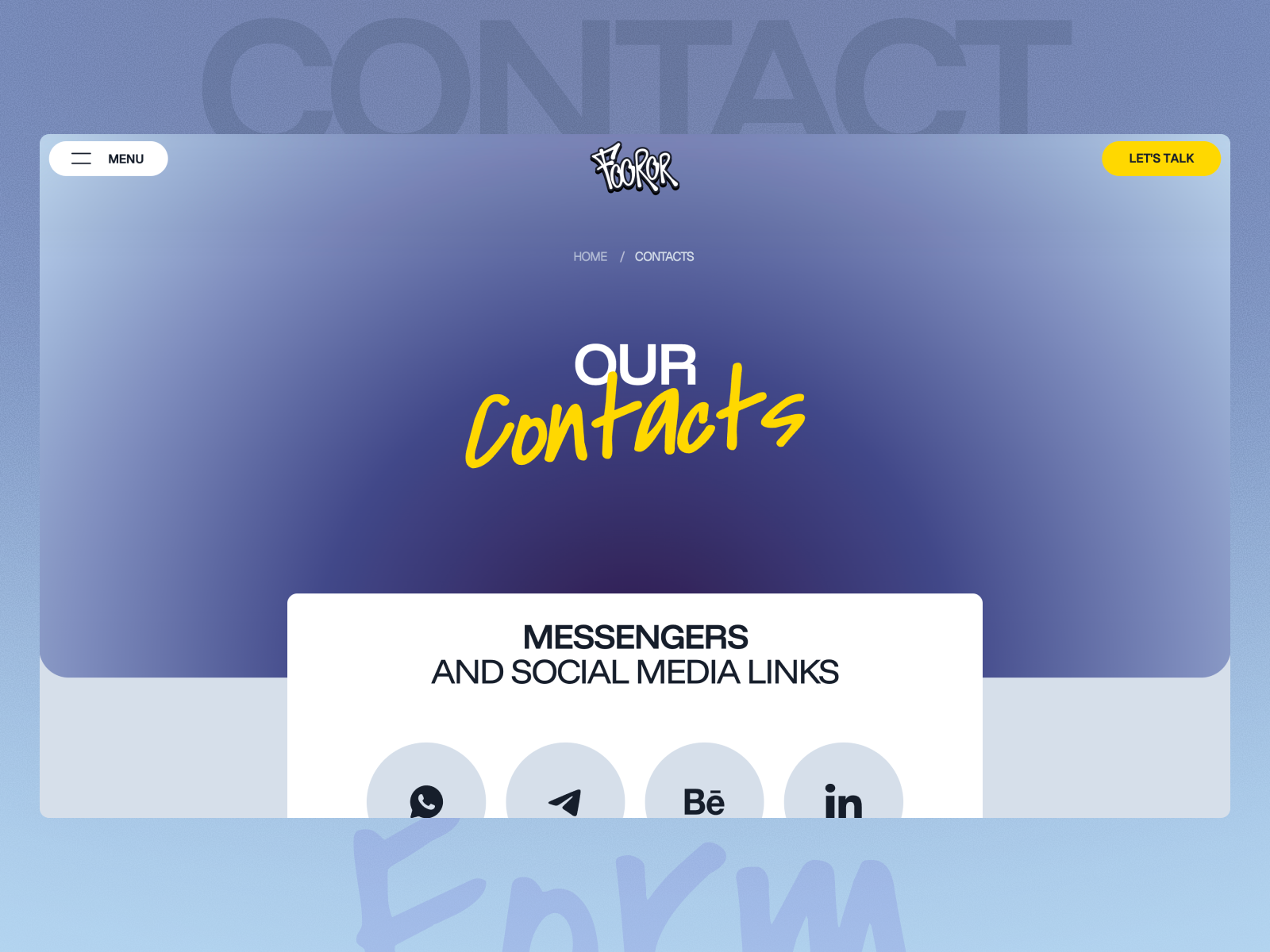 Contacts page