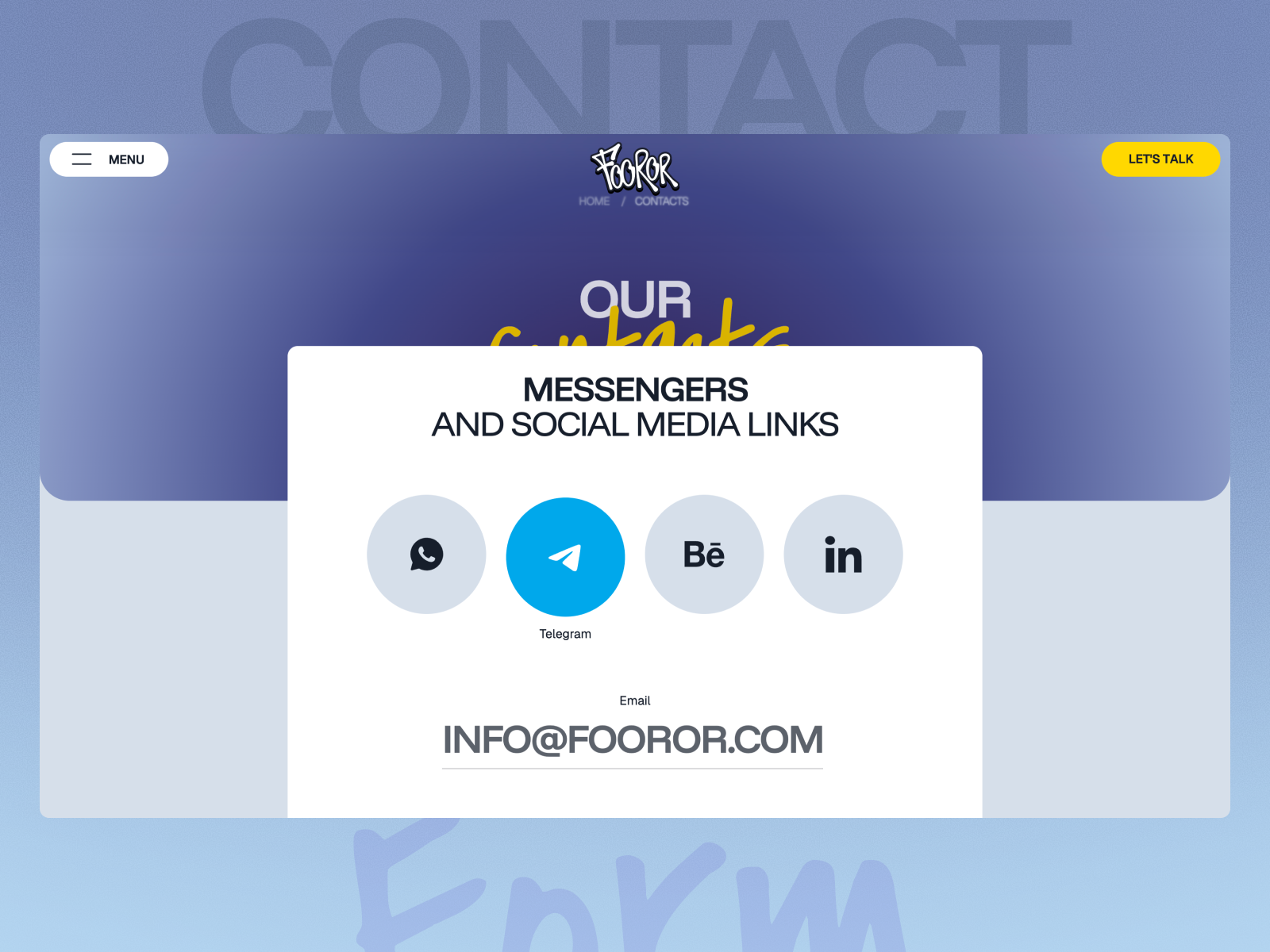 Contacts page