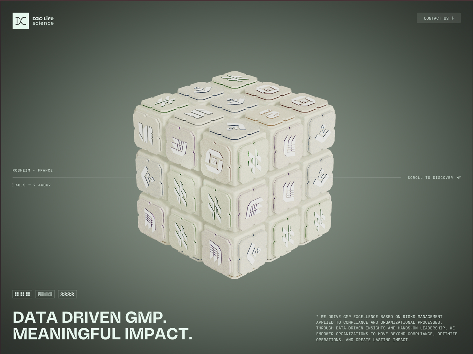 3D Cube Hero Section