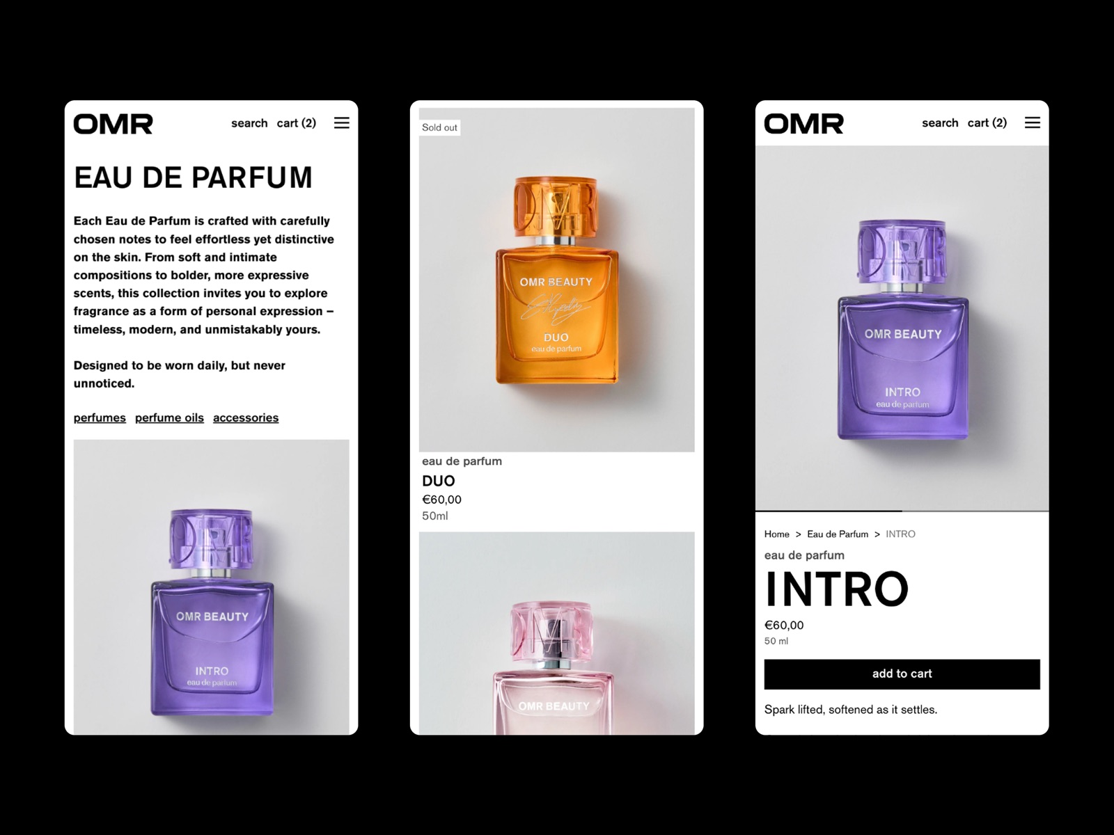 Categories, Product pages, Product blocks