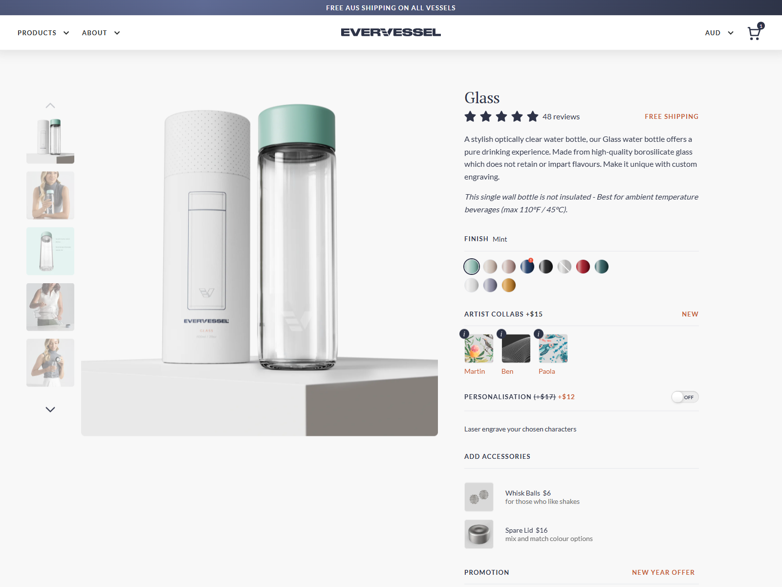 Glass product gallery