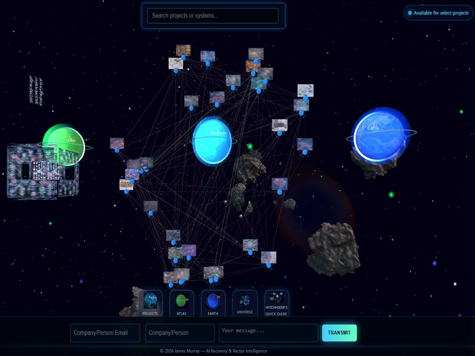 3D Universe Navigation & Orbiting Worlds