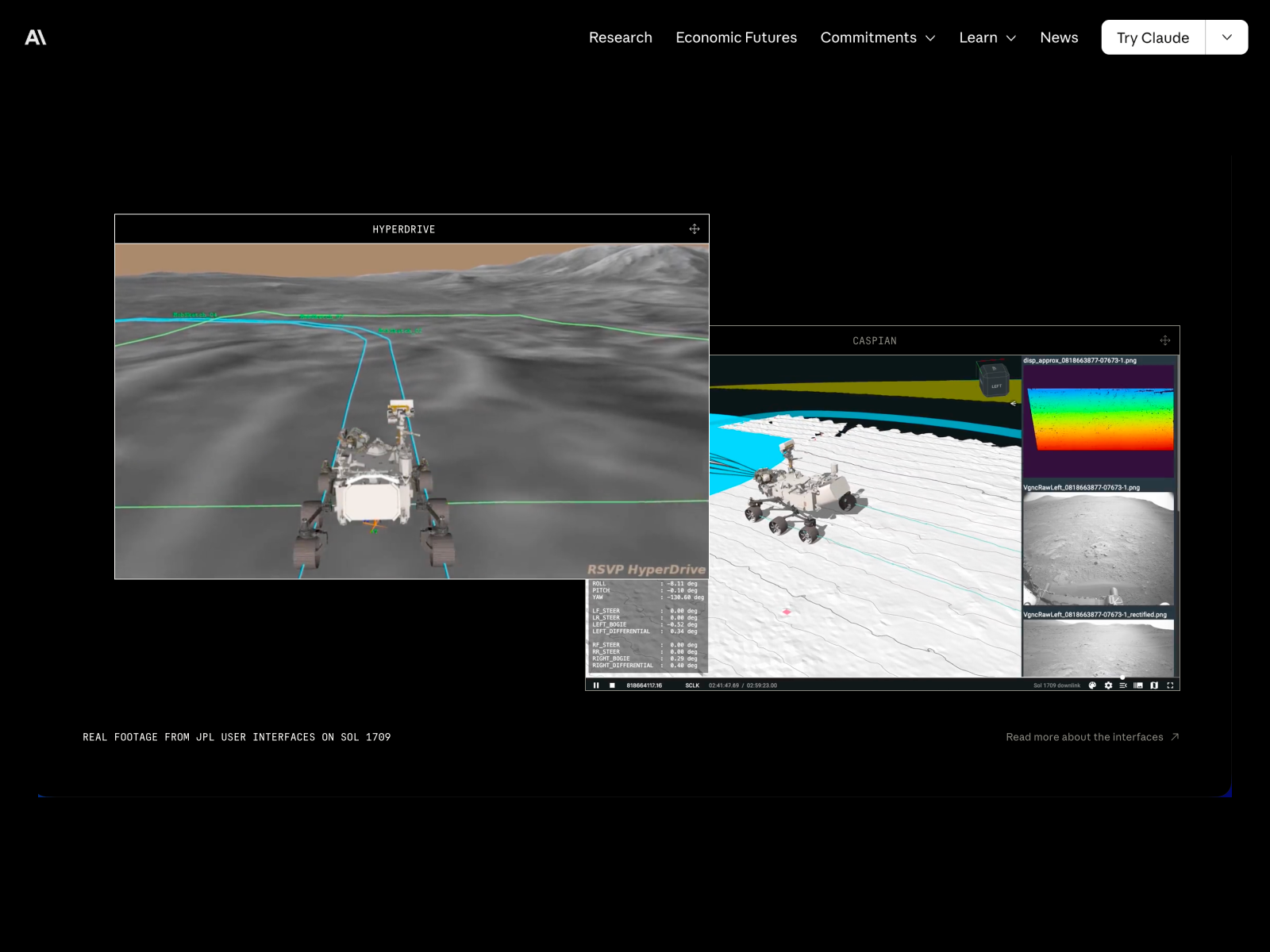 Perseverance rover UI videos