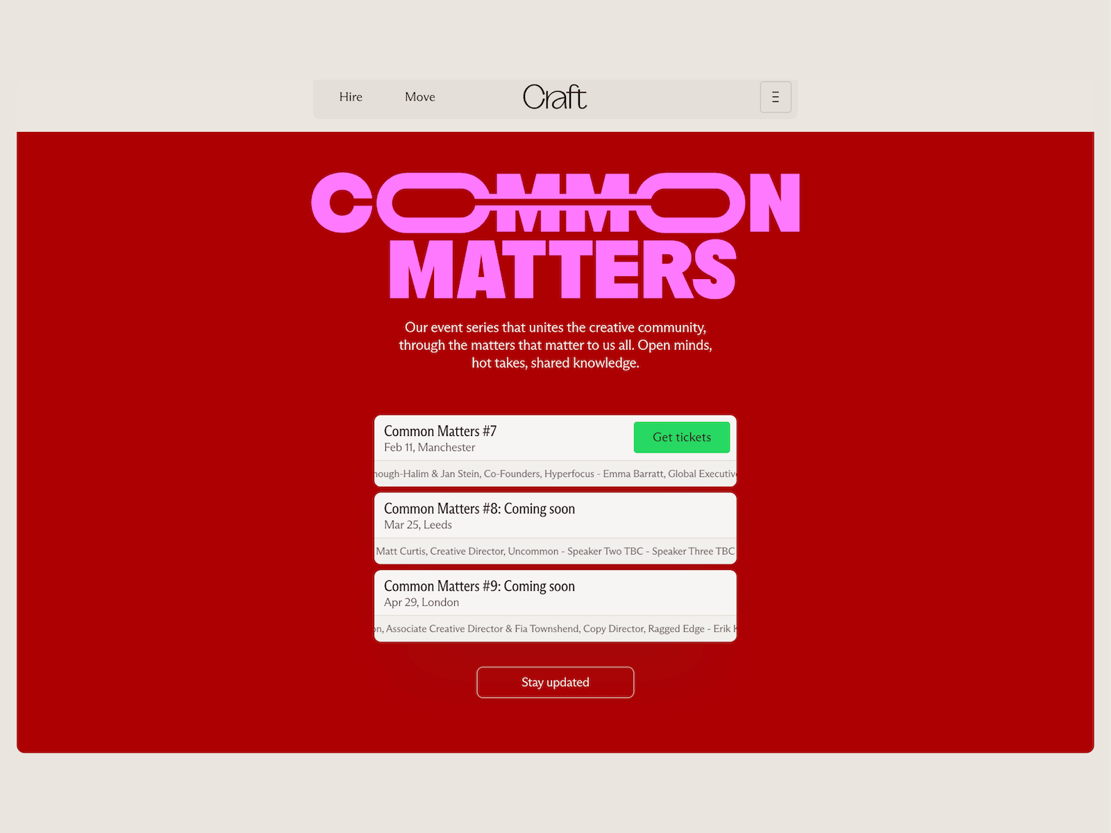 Common Matters Events