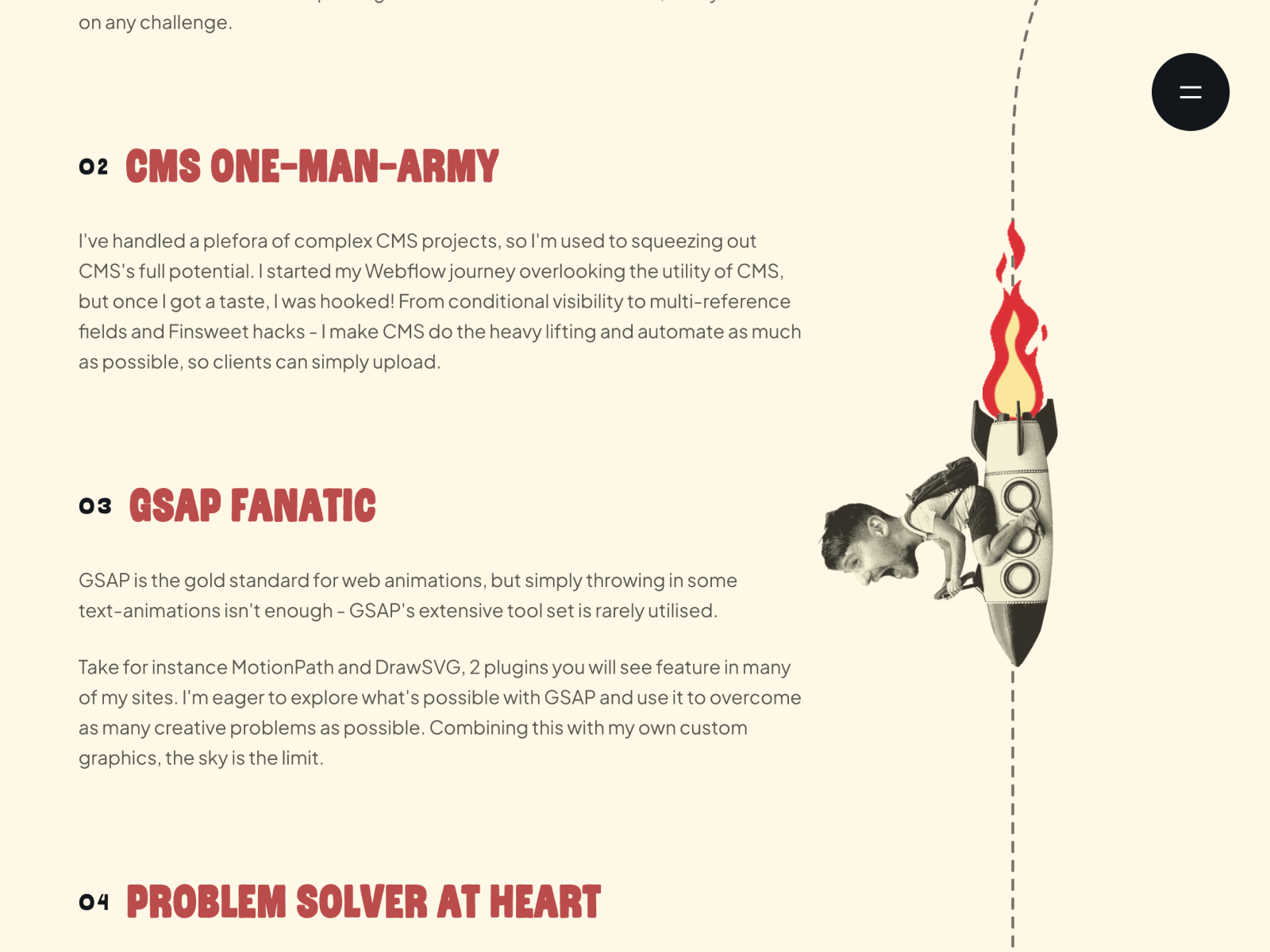 Why Work With Me? - Scroll interaction