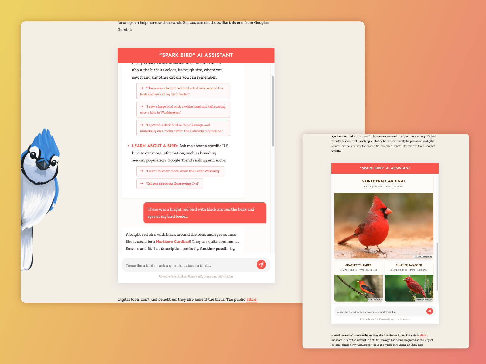 "Spark Bird" AI Assistant / Bird Recognition...