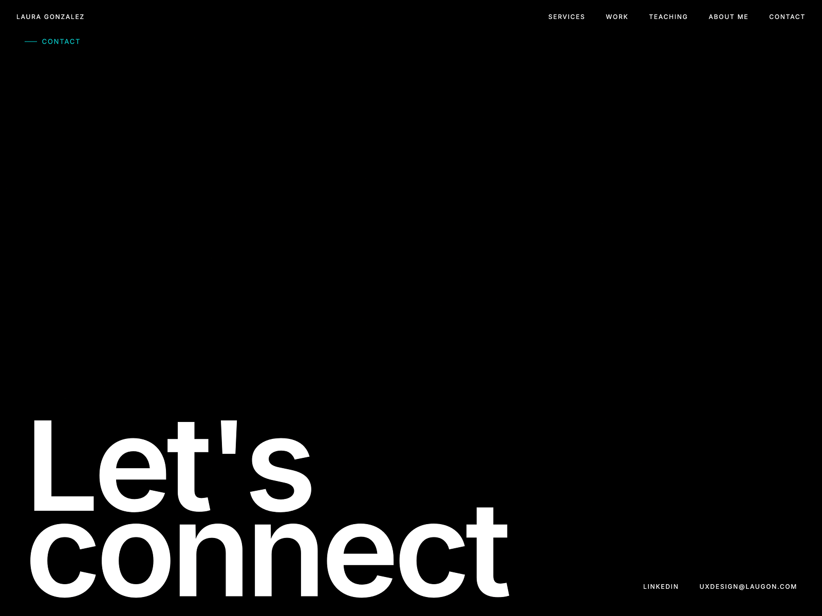 Contact section UX Portfolio