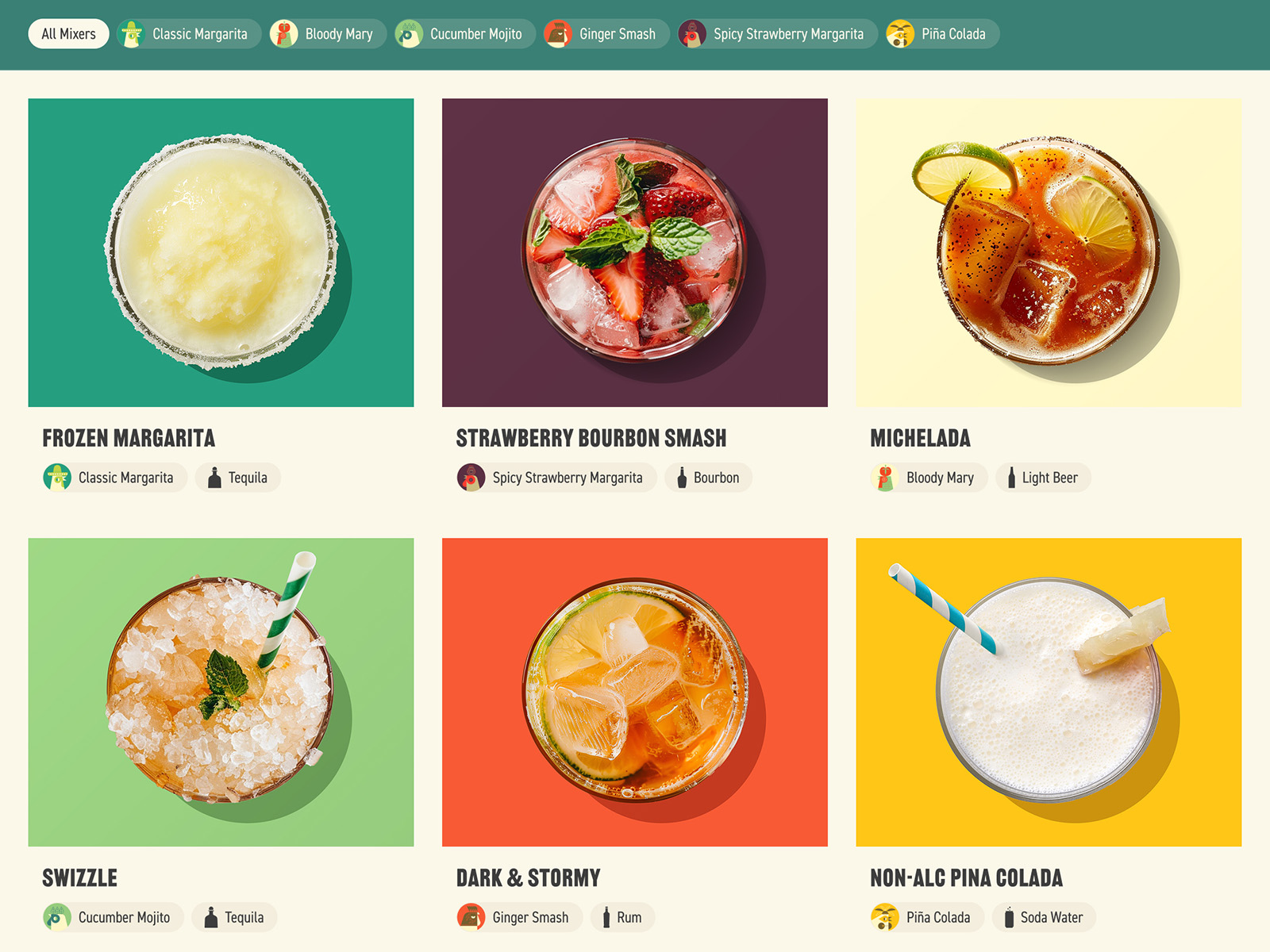 Recipe list with filters