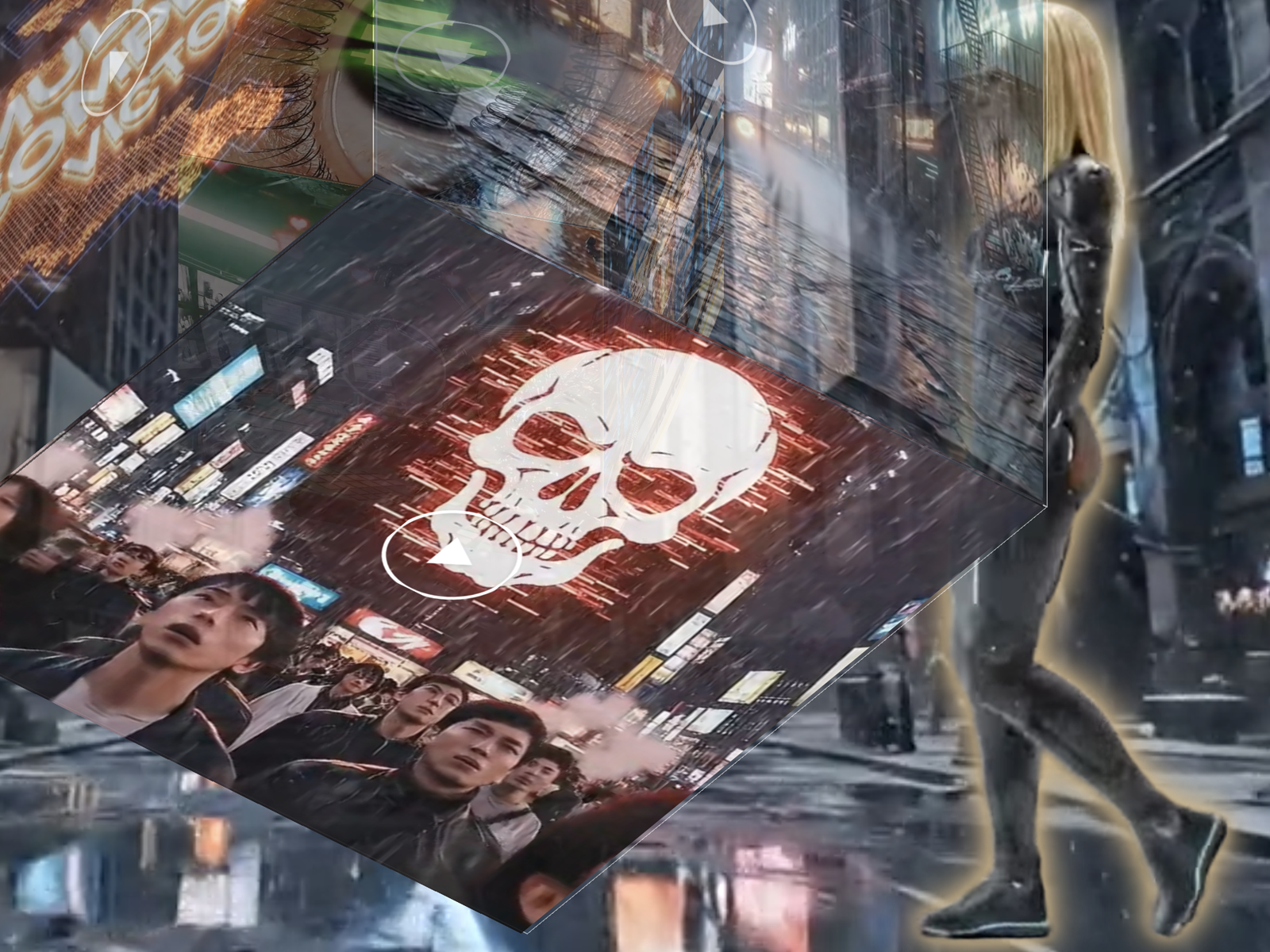 Cyberpunk Walker - Transparent Video Loop