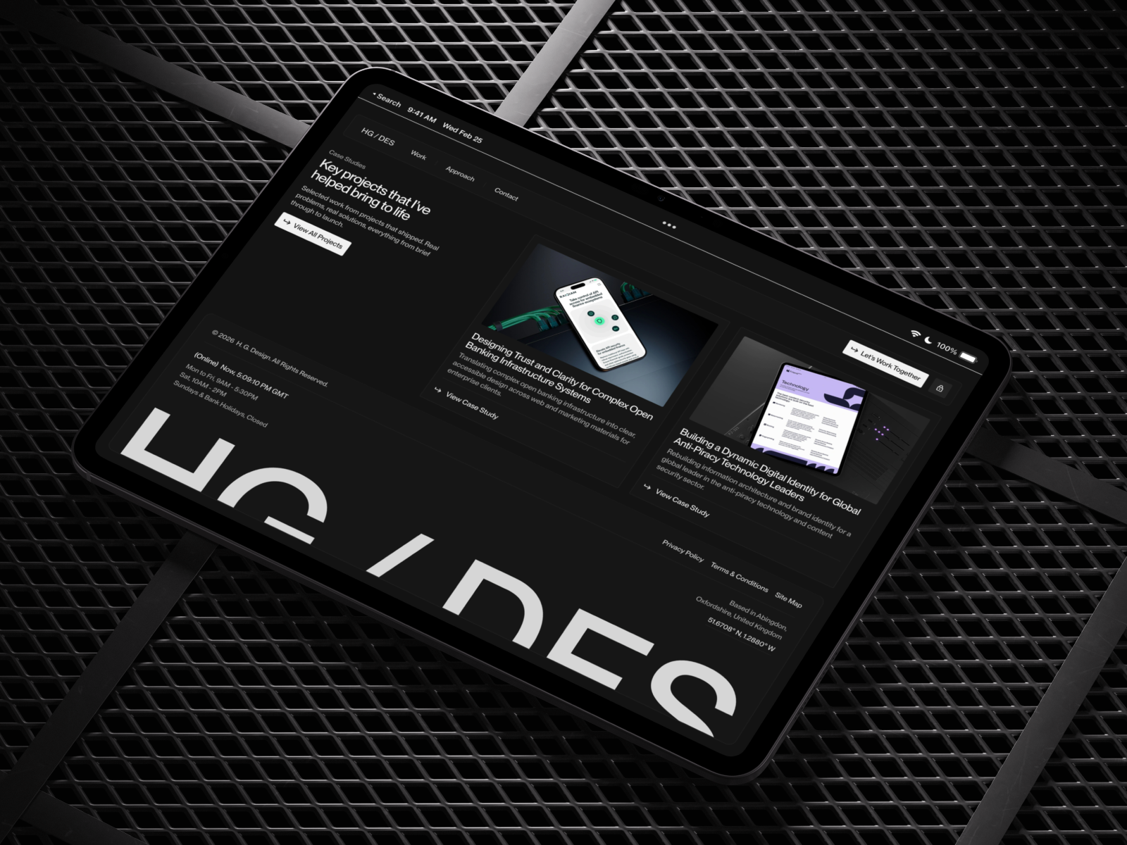 HG/DES Portfolio — Footer