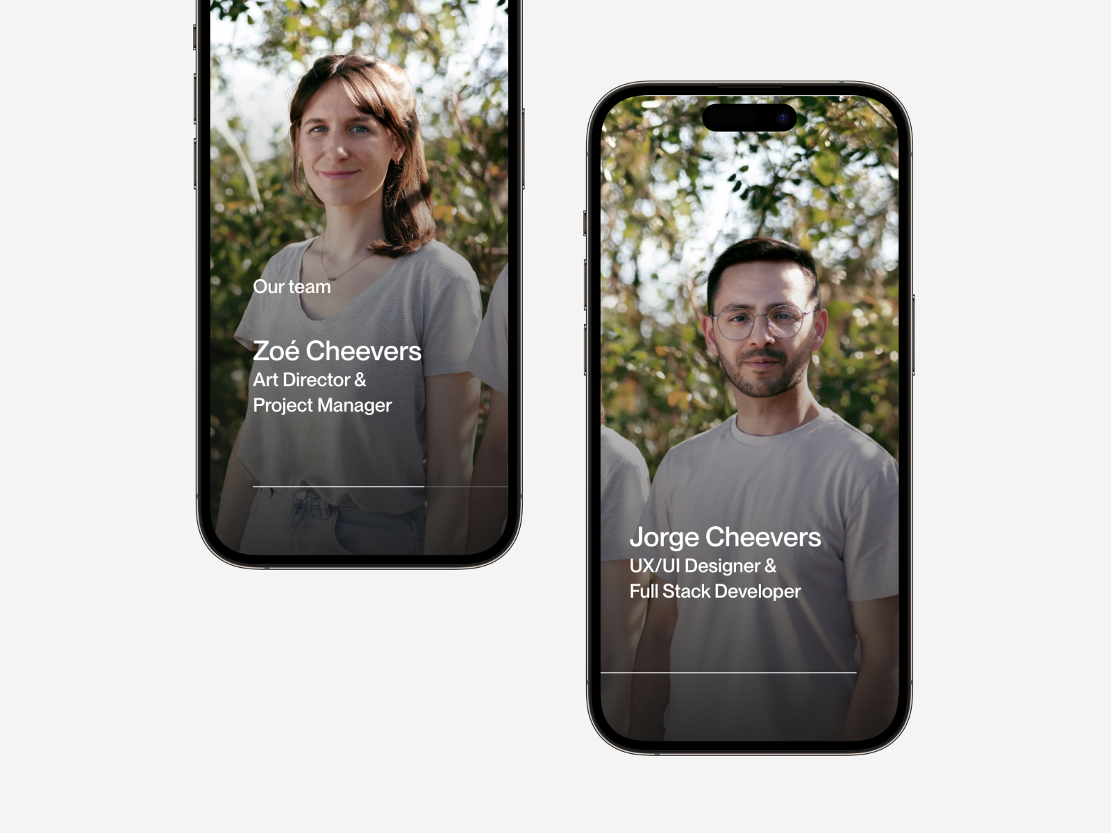 Web agency team - Parallax & Hover interaction