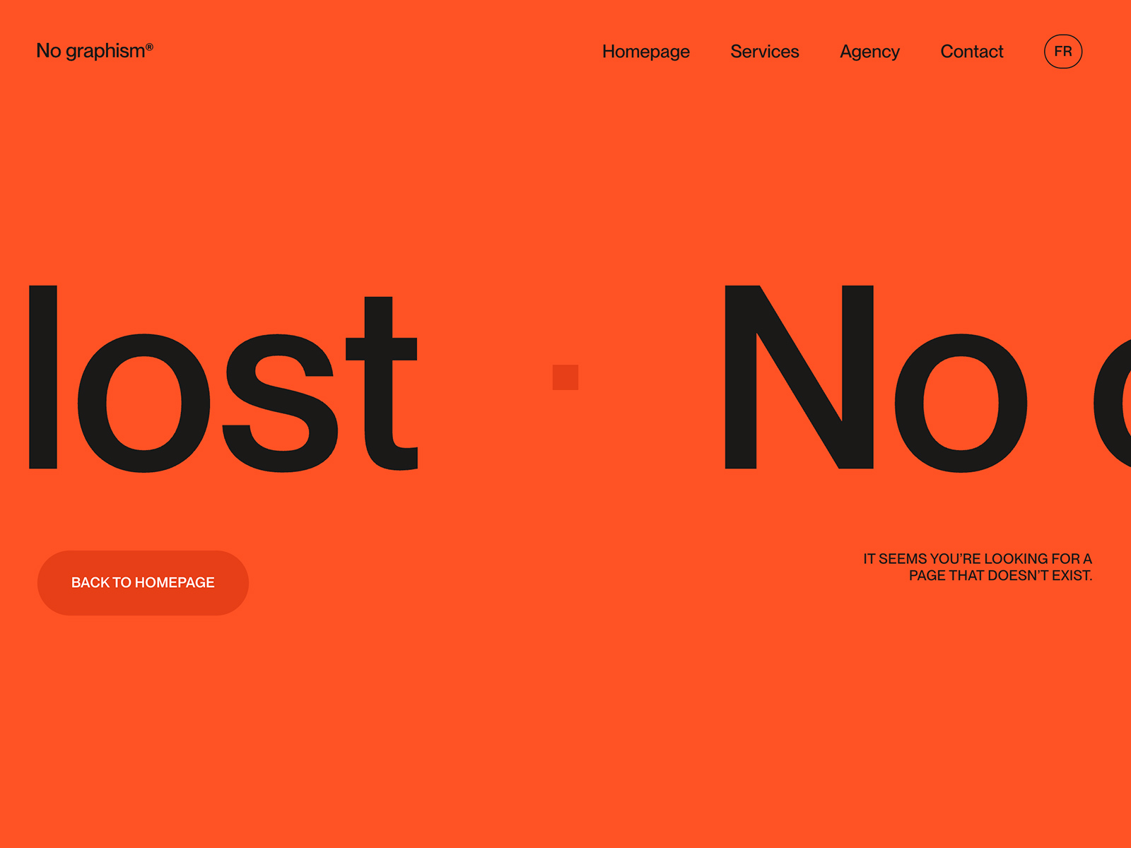 Infinite horizontal text animation displaying 404 error messages