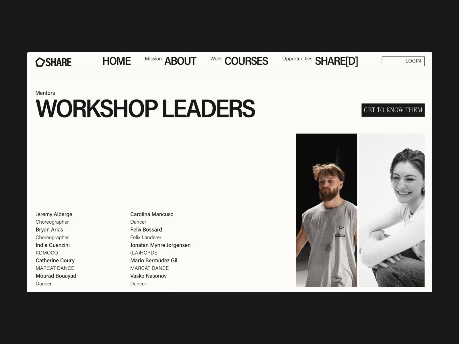 Share Team & Workshop Leaders