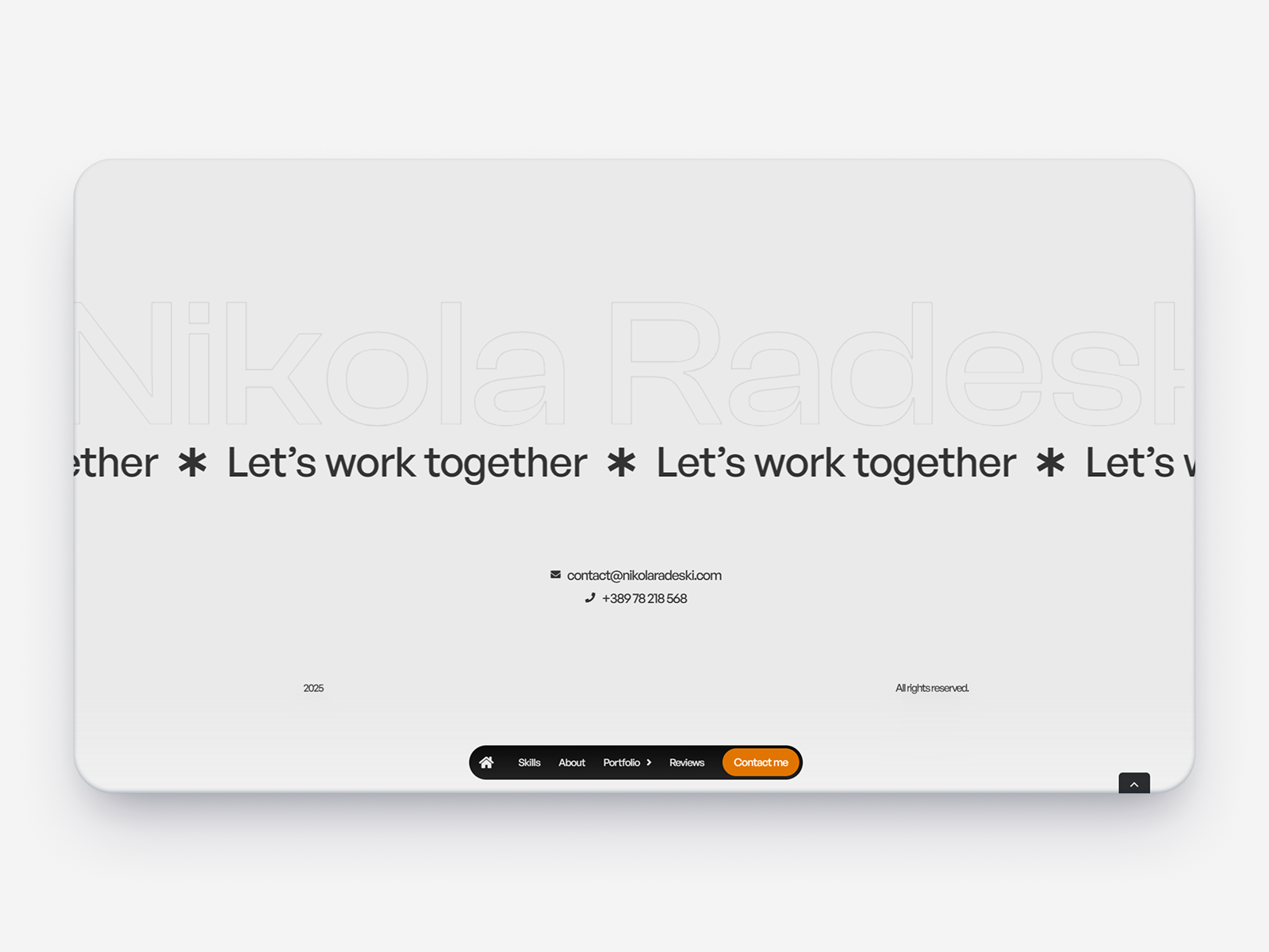Modern minimal clean portfolio footer with...