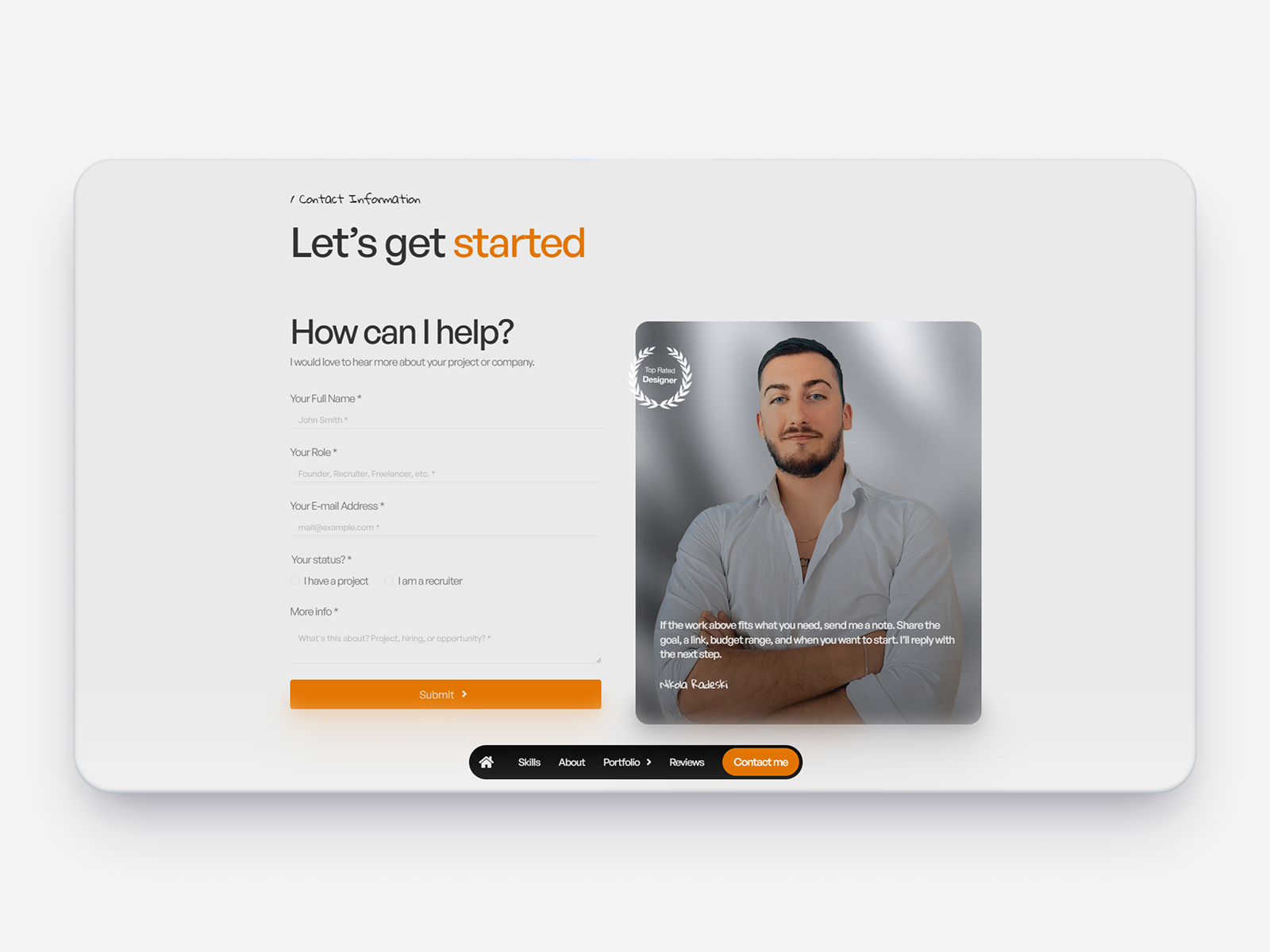 Modern Minimal Contact Form for a Portfolio...