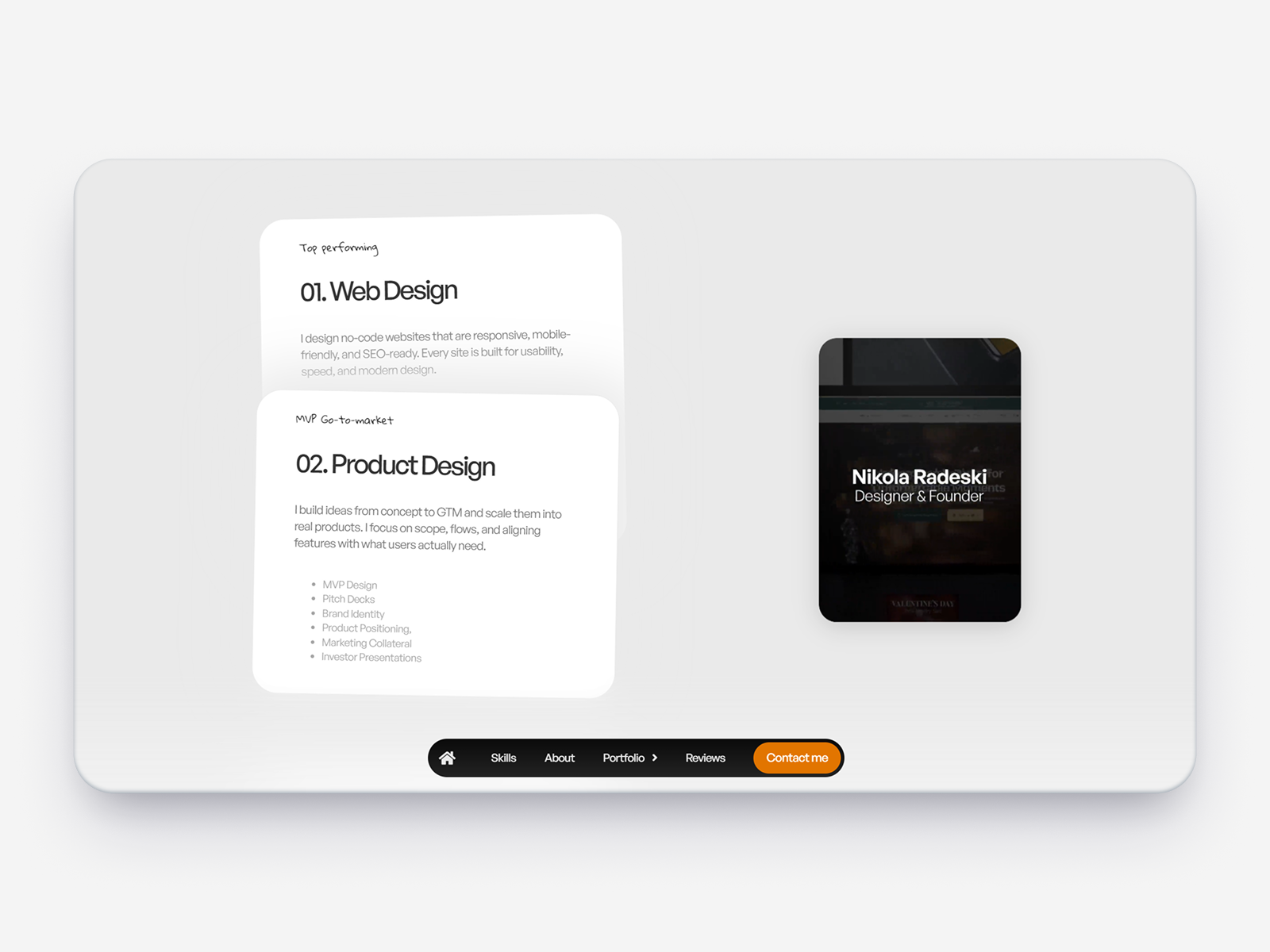Interactive Microanimations - Skills / Services Section