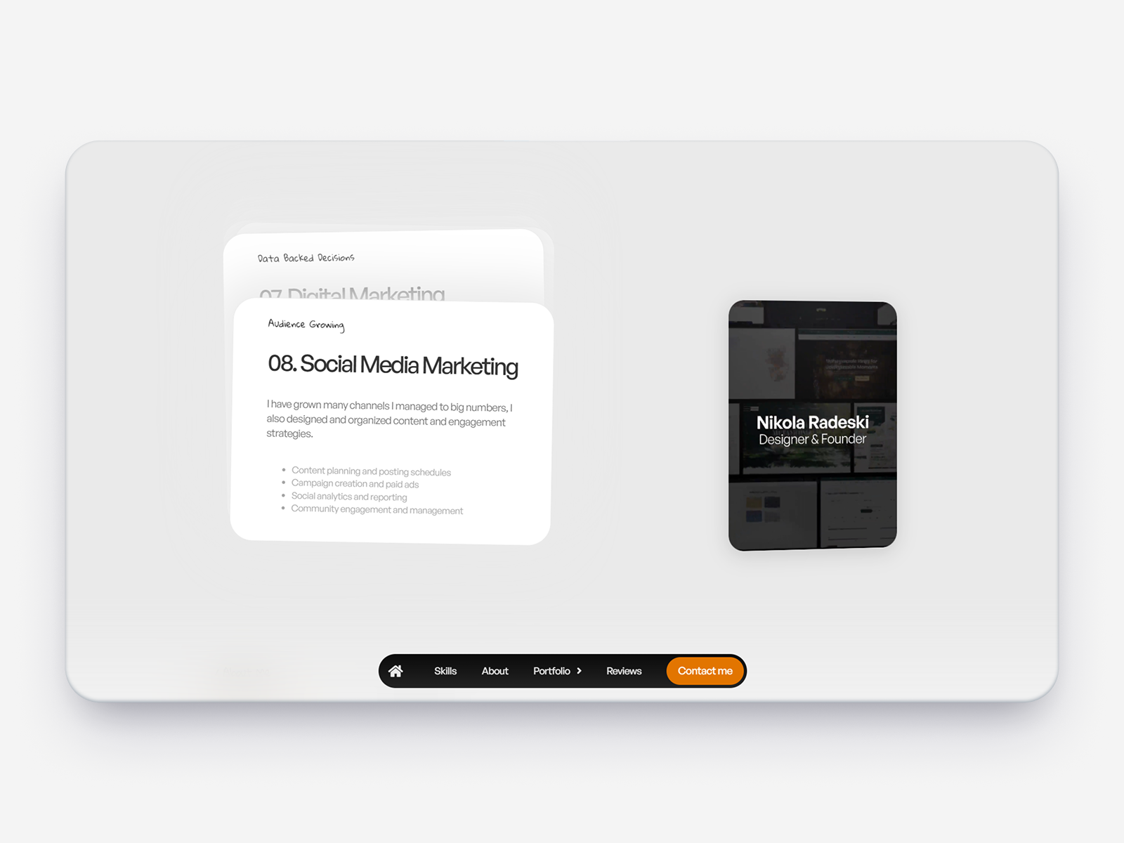 Interactive Microanimations - Skills / Services Section