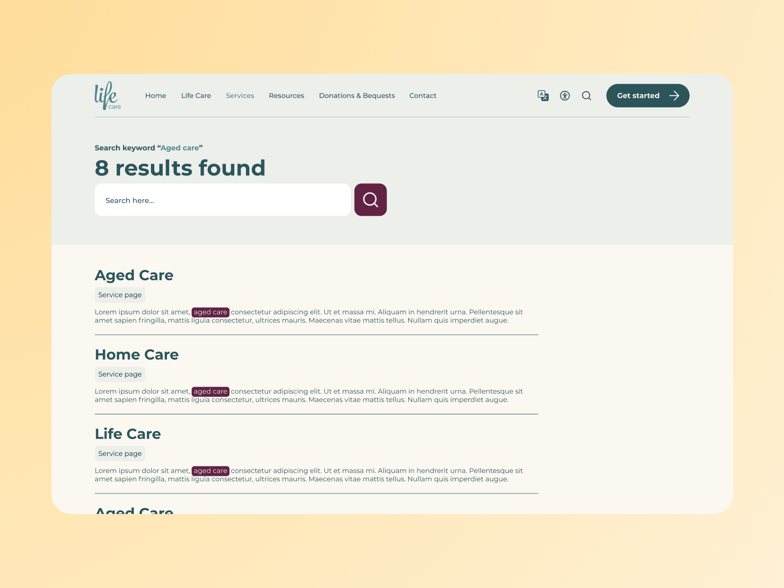 Search with categories and tags