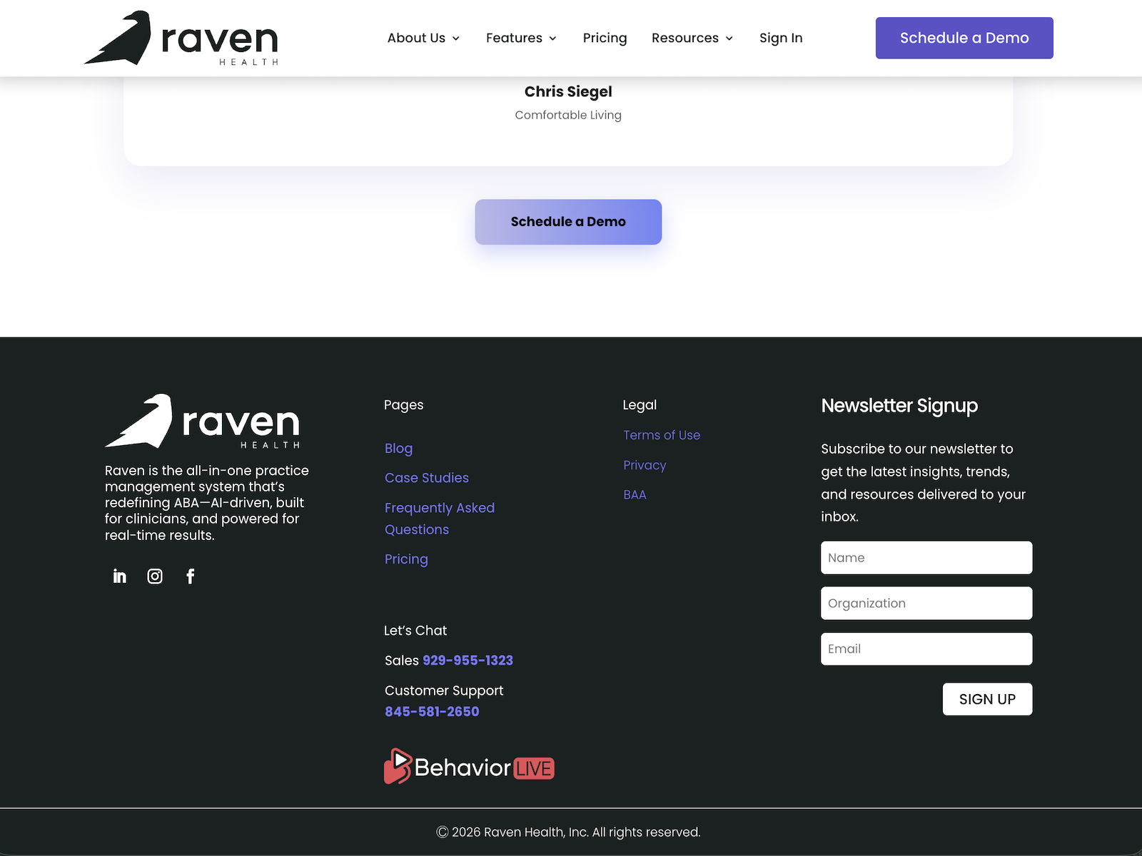 Raven Health Footer