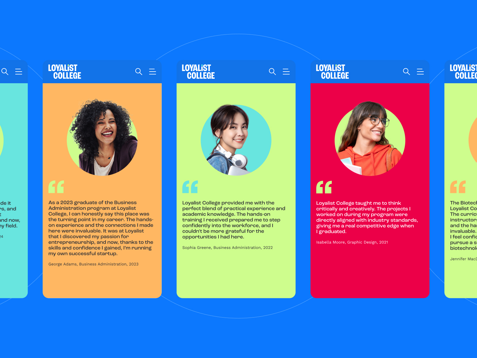 Student video testimonials